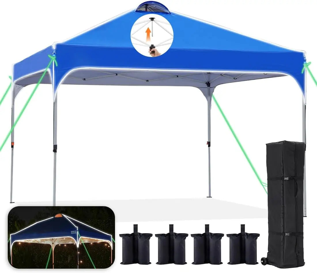 10x10 Pop up Event Canopy Tent with Vent 1 2 Person Easy Set up