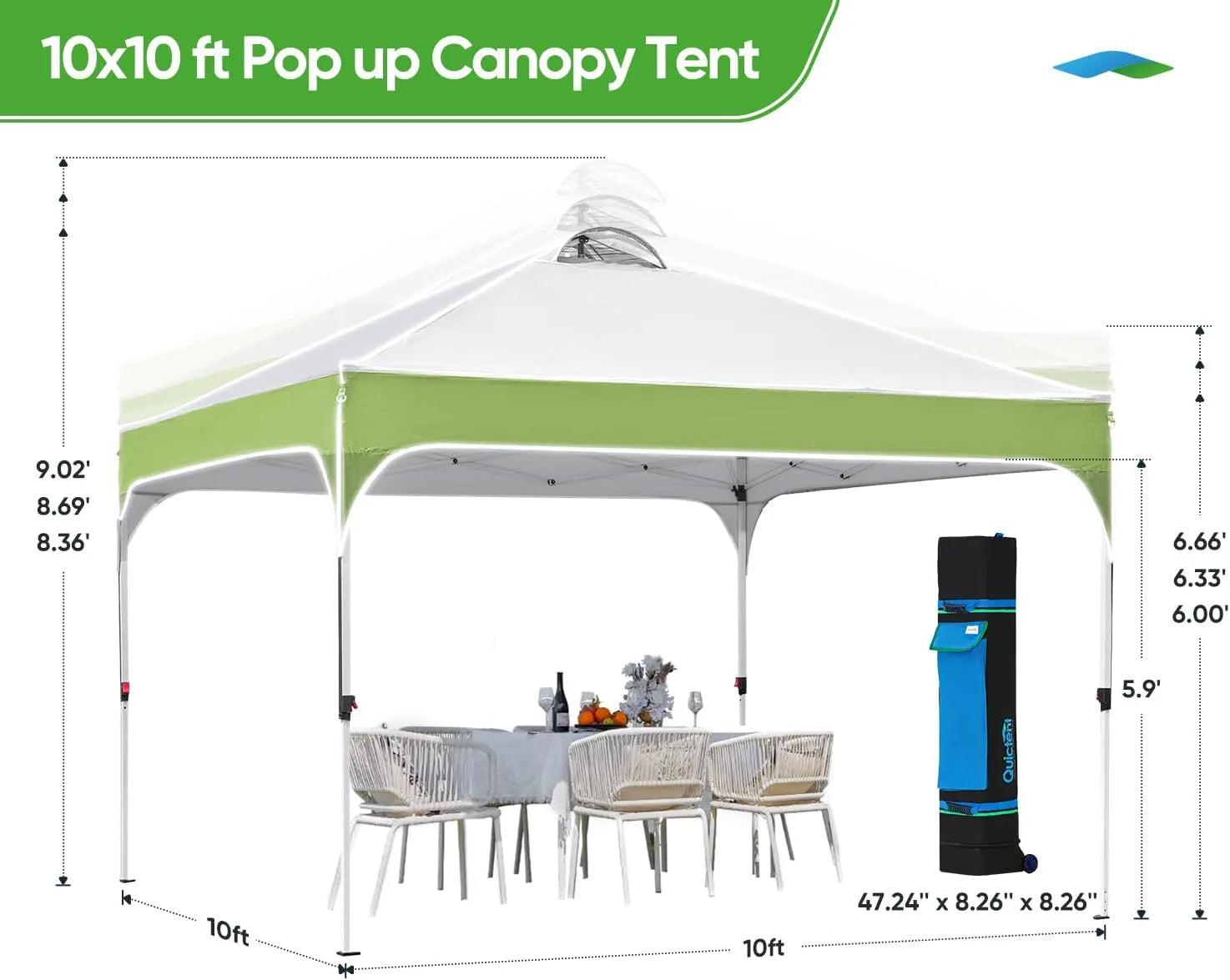 White and Green event tent size#color_white&green