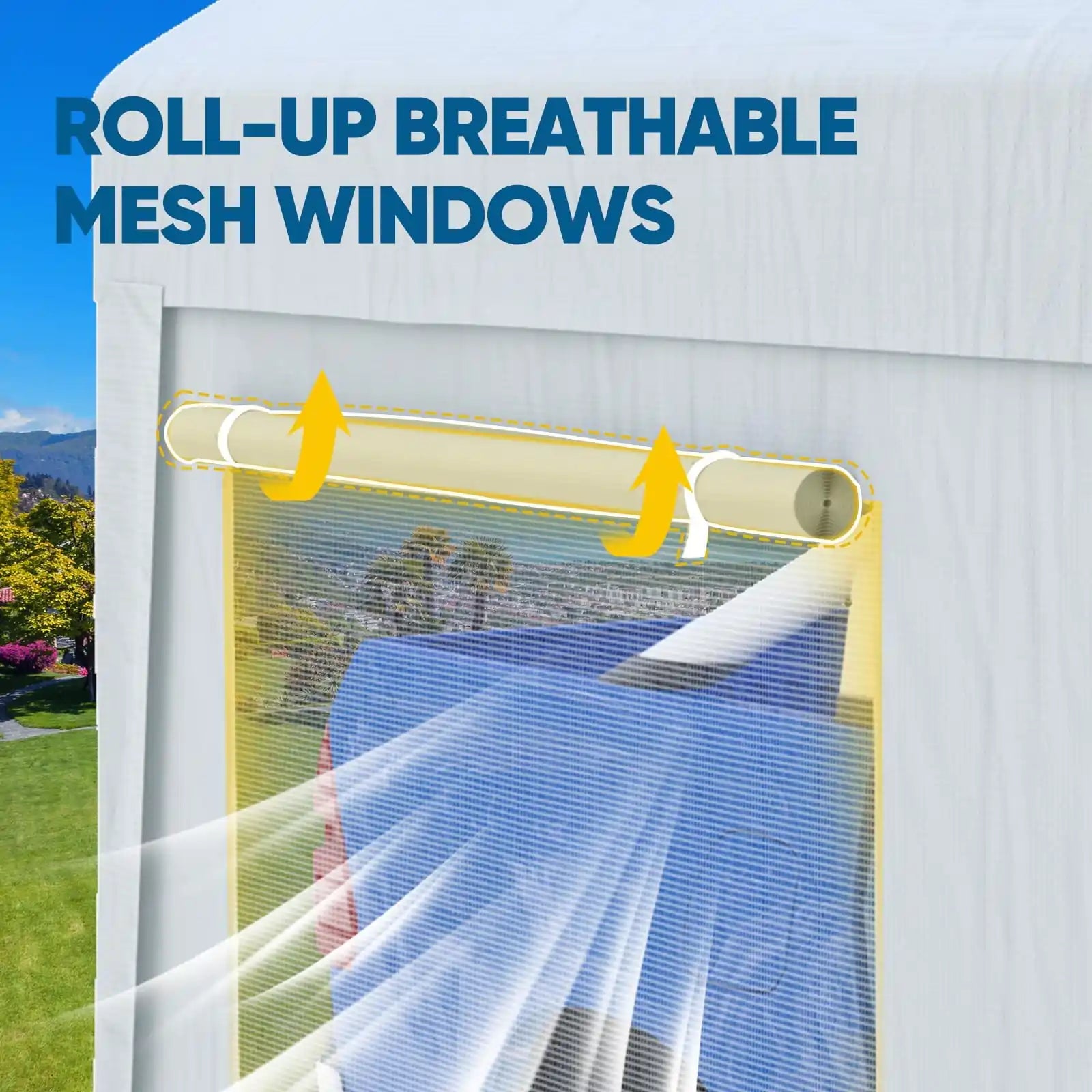 Roll-up Ventilated Windows Sidewall#color_10'x20'-White