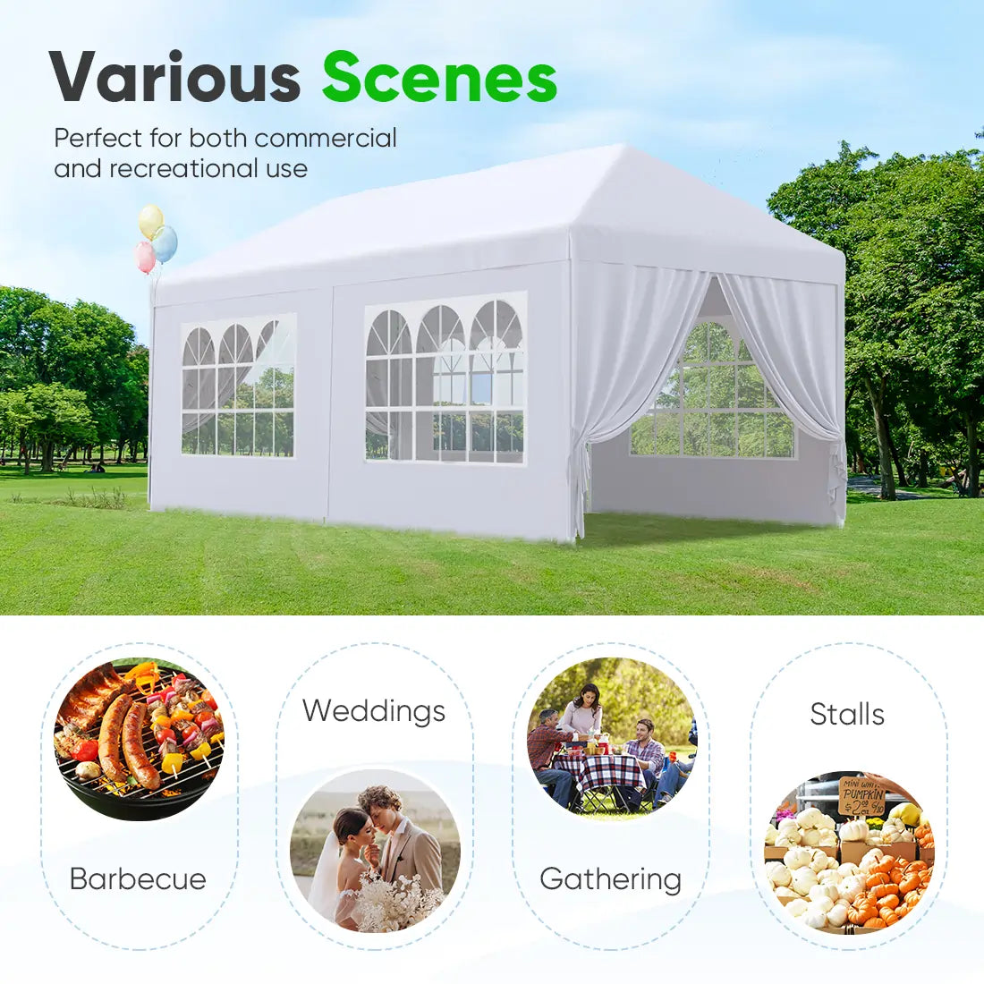 10x20 party tent various scenes