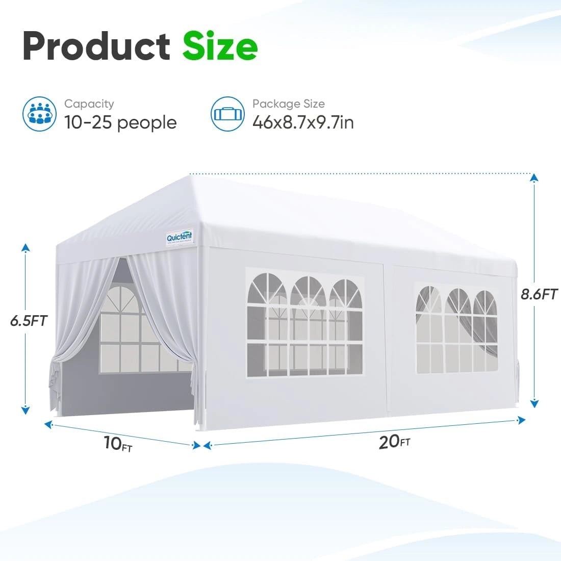 10x20 Party-Tent size#style_Church Window