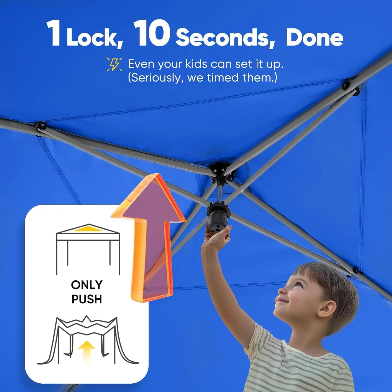 Blue canopy tent with central lock structure#color_royal blue (Upgraded)