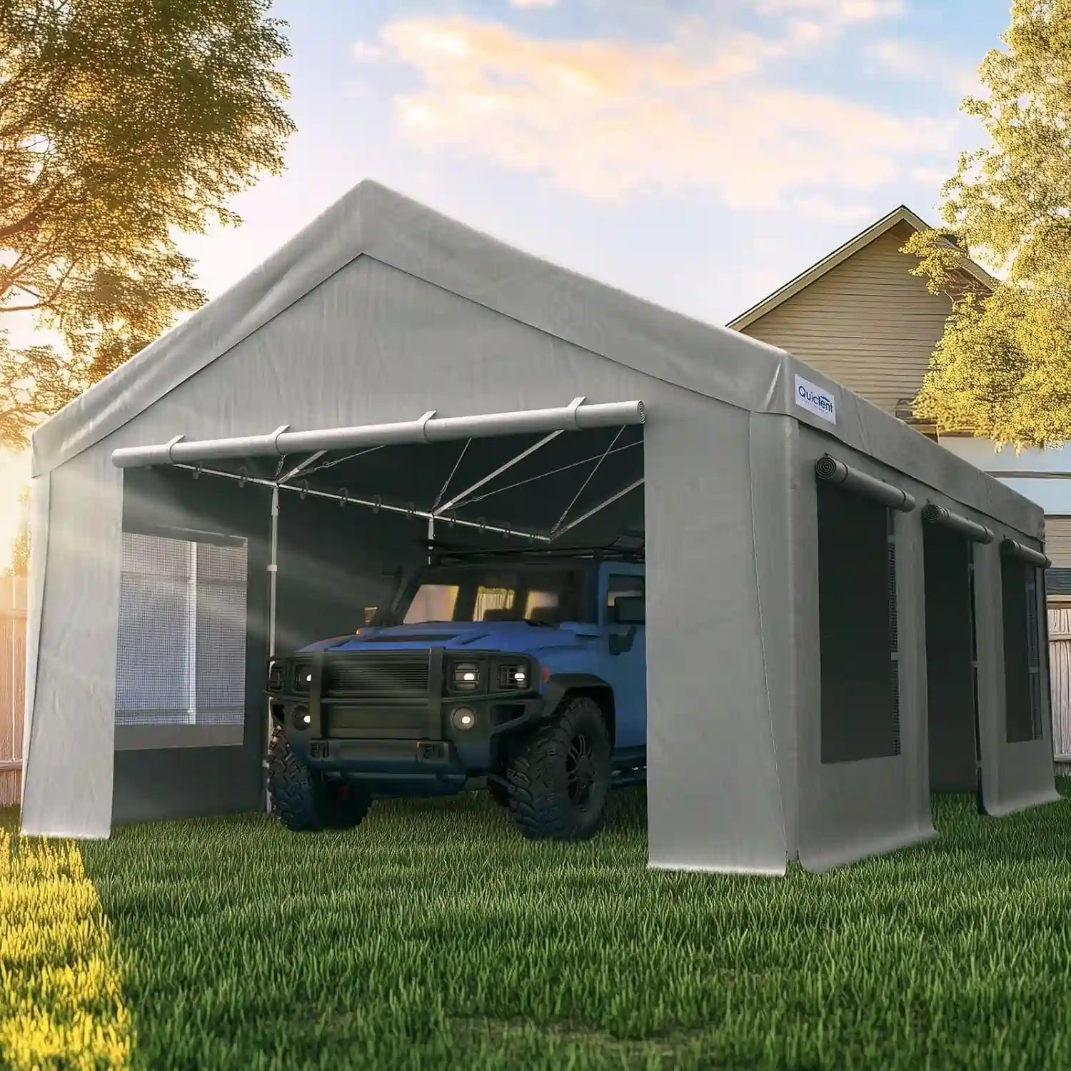 Storage Shelter for Car, Boat, RV, Outdoor Equipment#color_gray-mesh