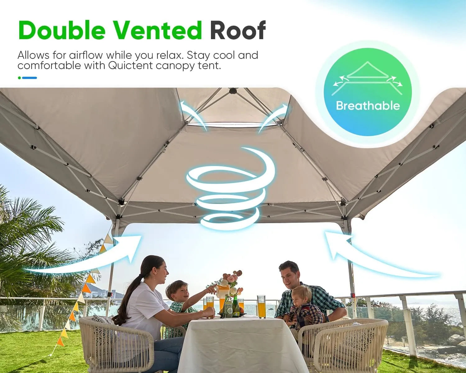 Grey canopy tent vented roof#style_12FT-Dark Grey&Grey