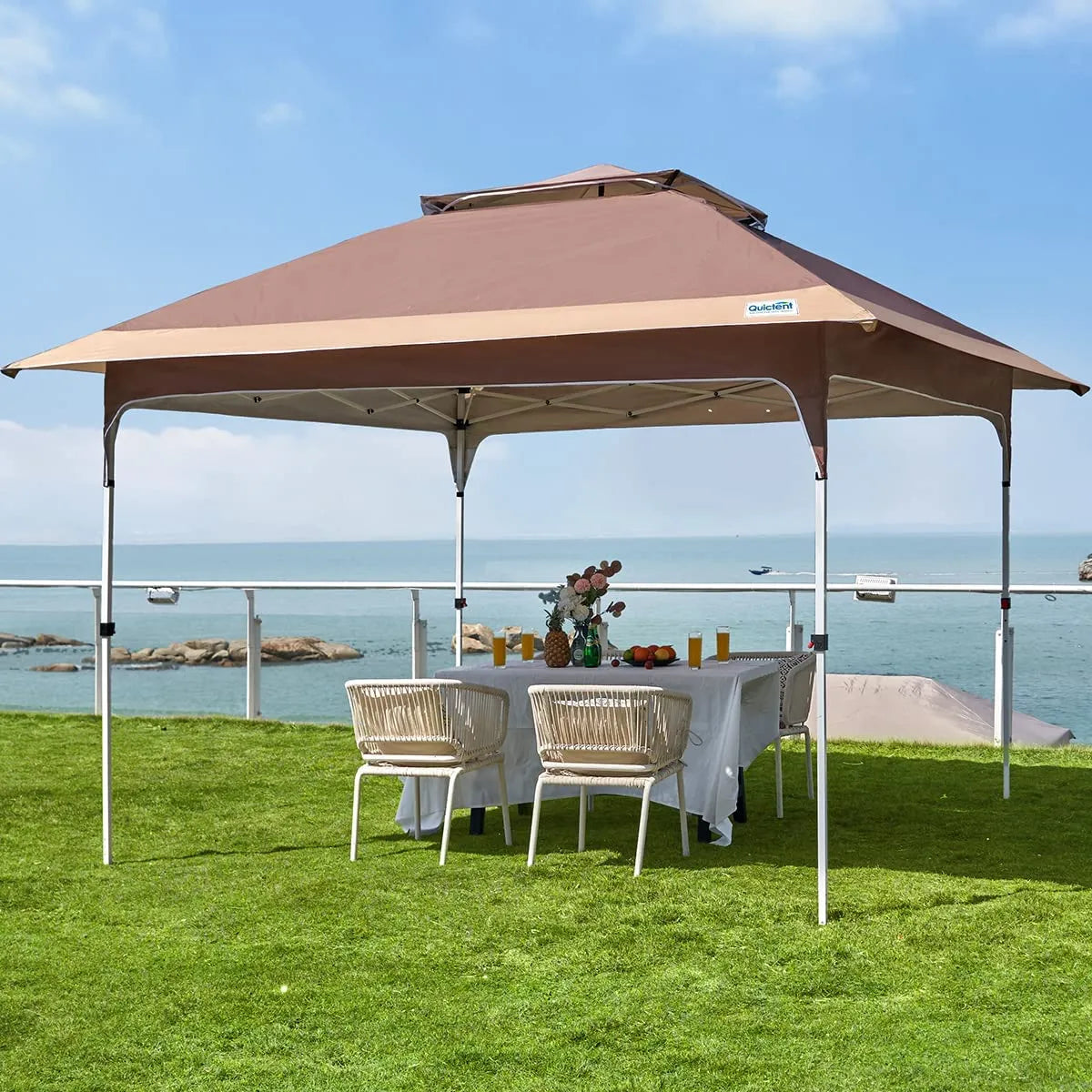 Brown 12 x12 Pop up Canopy#style_12FT-tan&brown