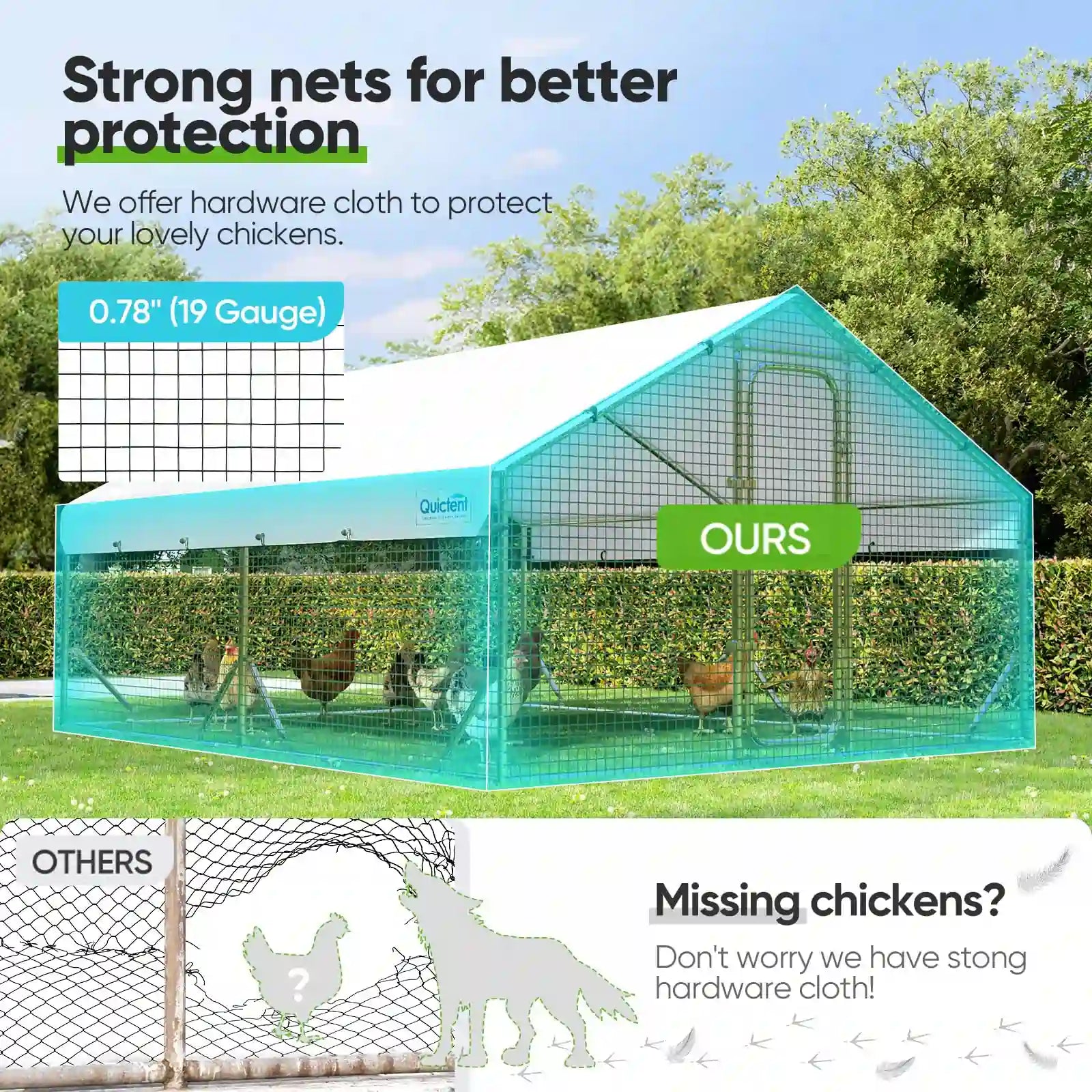 galvanized-coated wires for better predator resistance#size_12x9FT HardwareCloth-with ladder