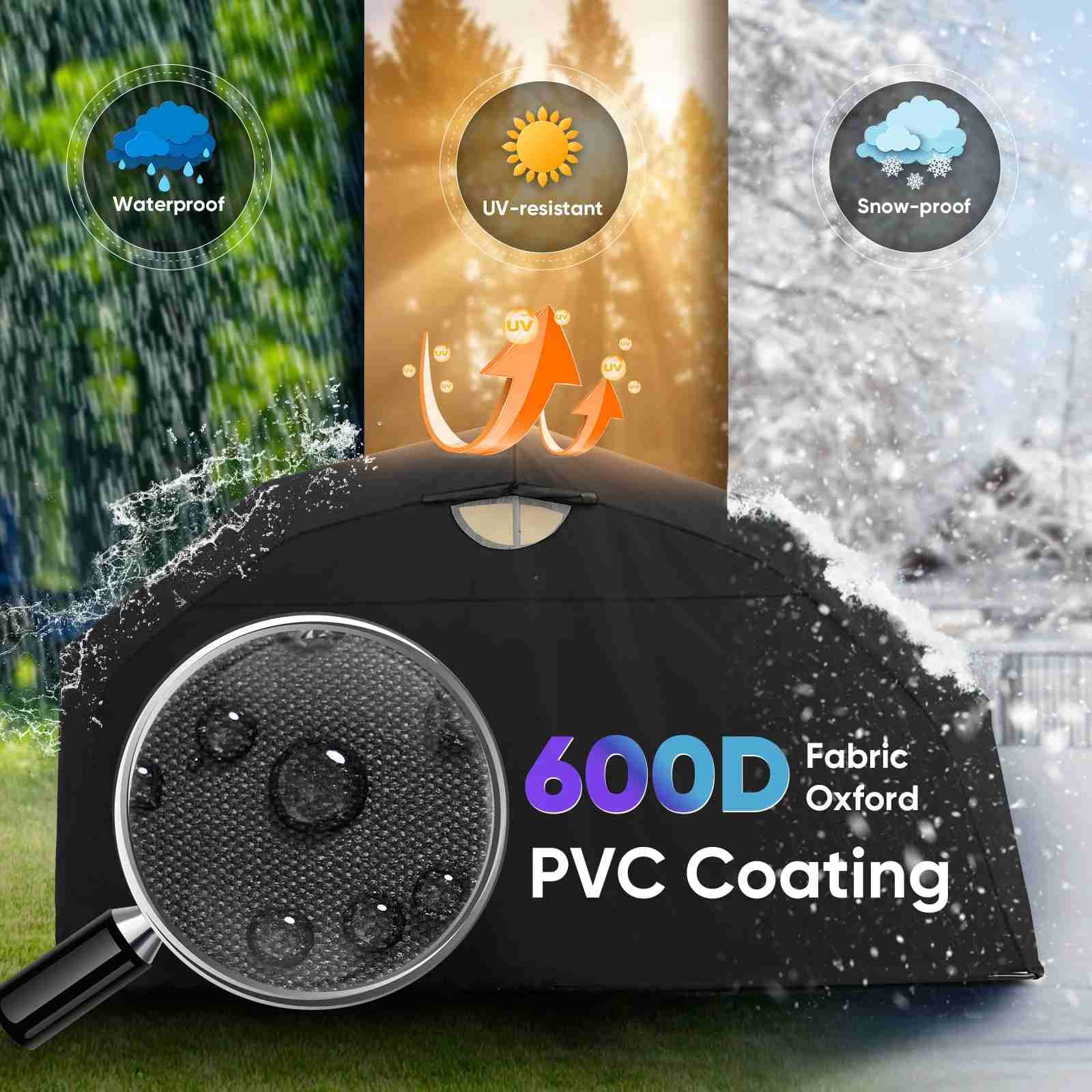 136" x 54" x 75" Motorcycle Shelter with TSA Code Lock