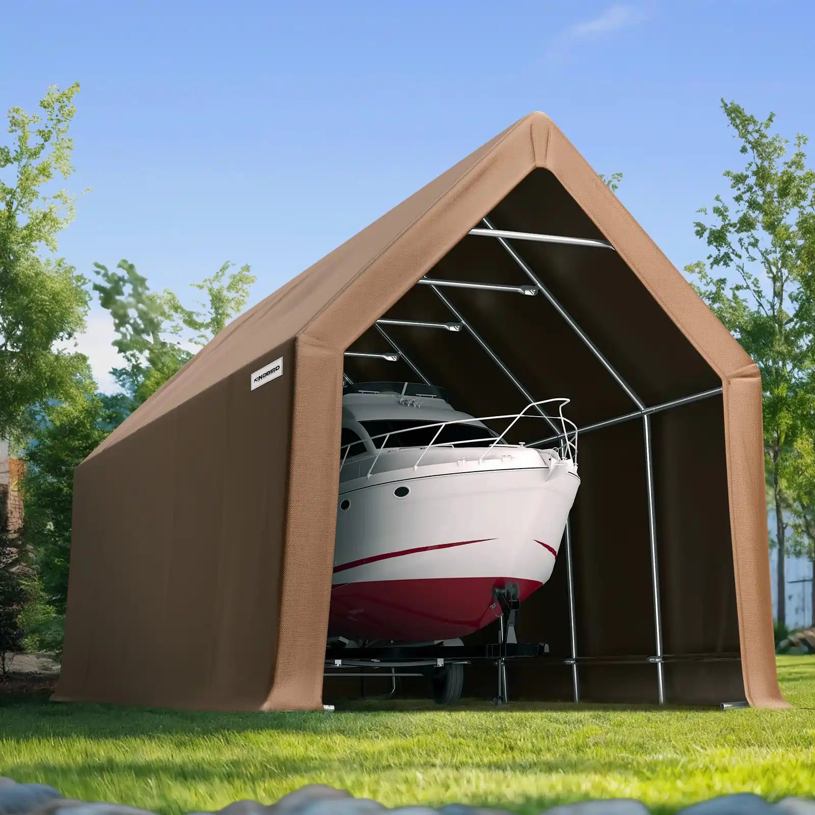 13' x 20' x 12' Heavy Duty Peak Portable Storage Shed