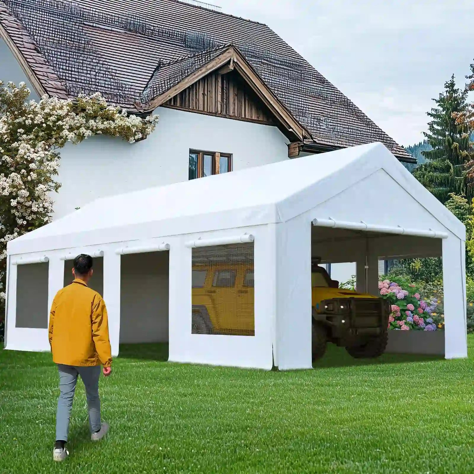 Side Zipper Doors#color_13'x25'-White