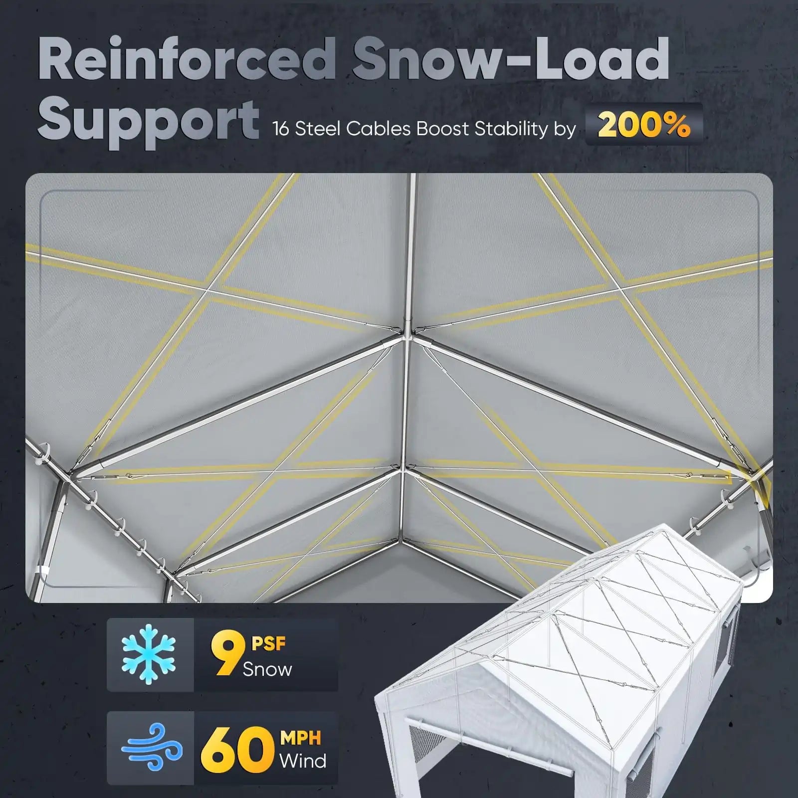 Snowproof Steel Cables#color_13'x25'-White