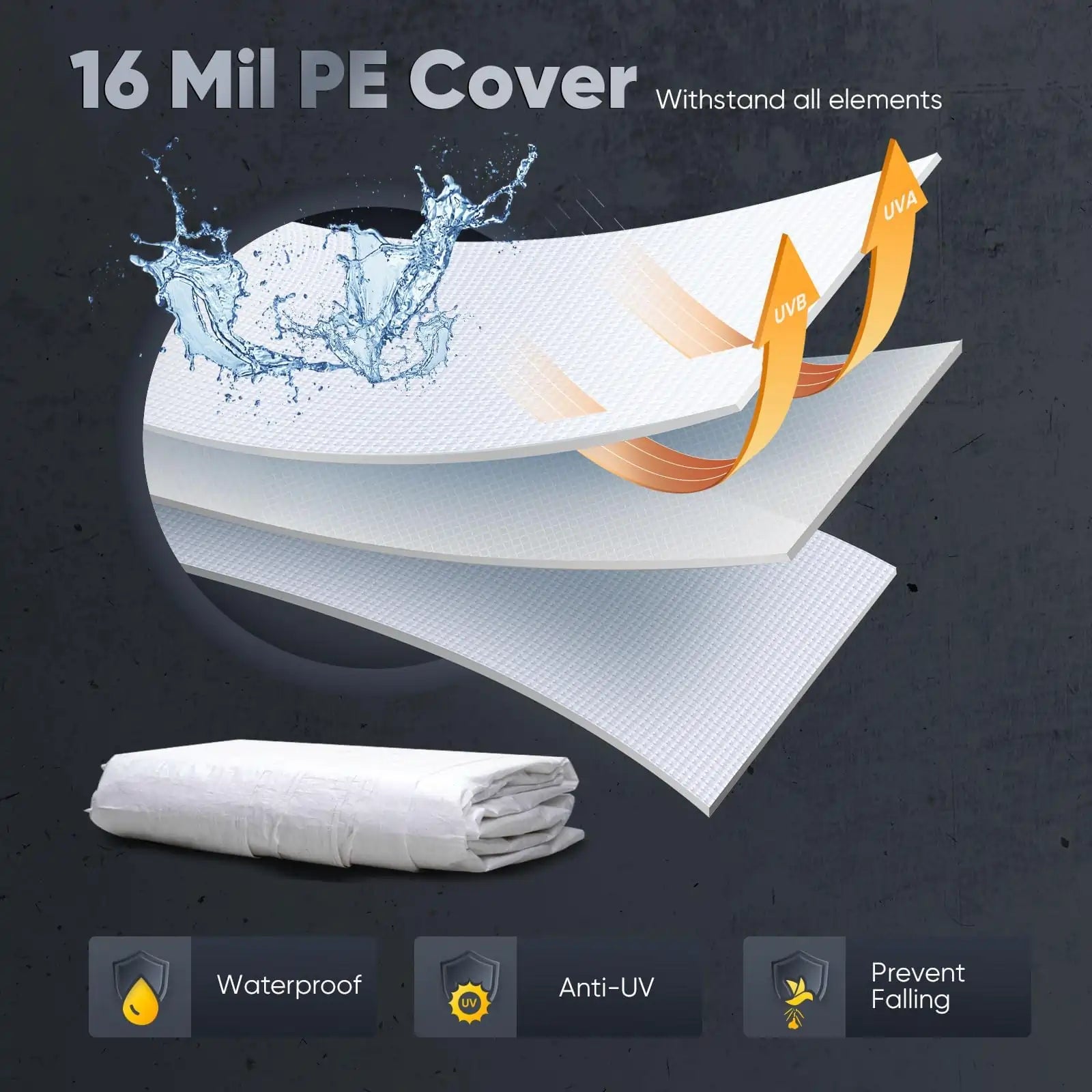 All-Weather 16 Mil PE 180g Cover#color_13'x25'-White