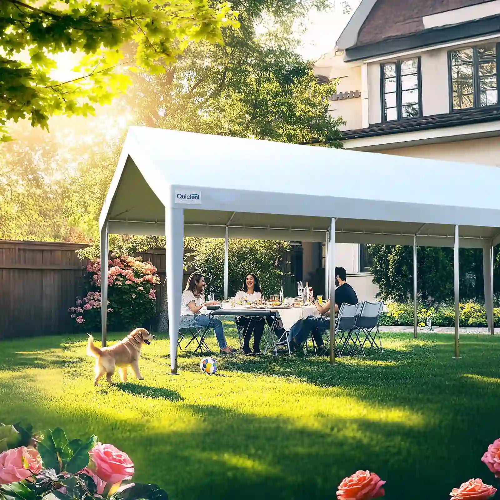 Quictent Heavy Duty 13x25ft Carport#color_13'x25'-White