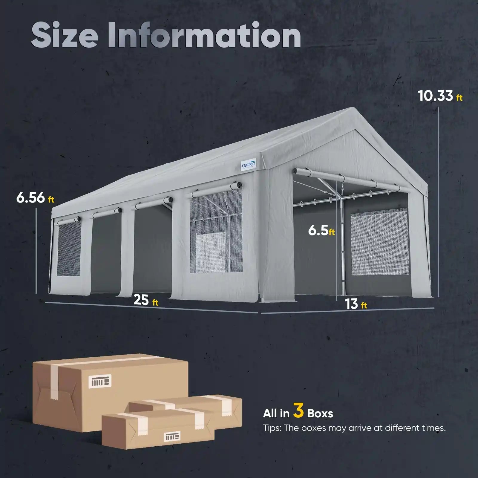 13X25FT Size#color_13'x25'-Gray