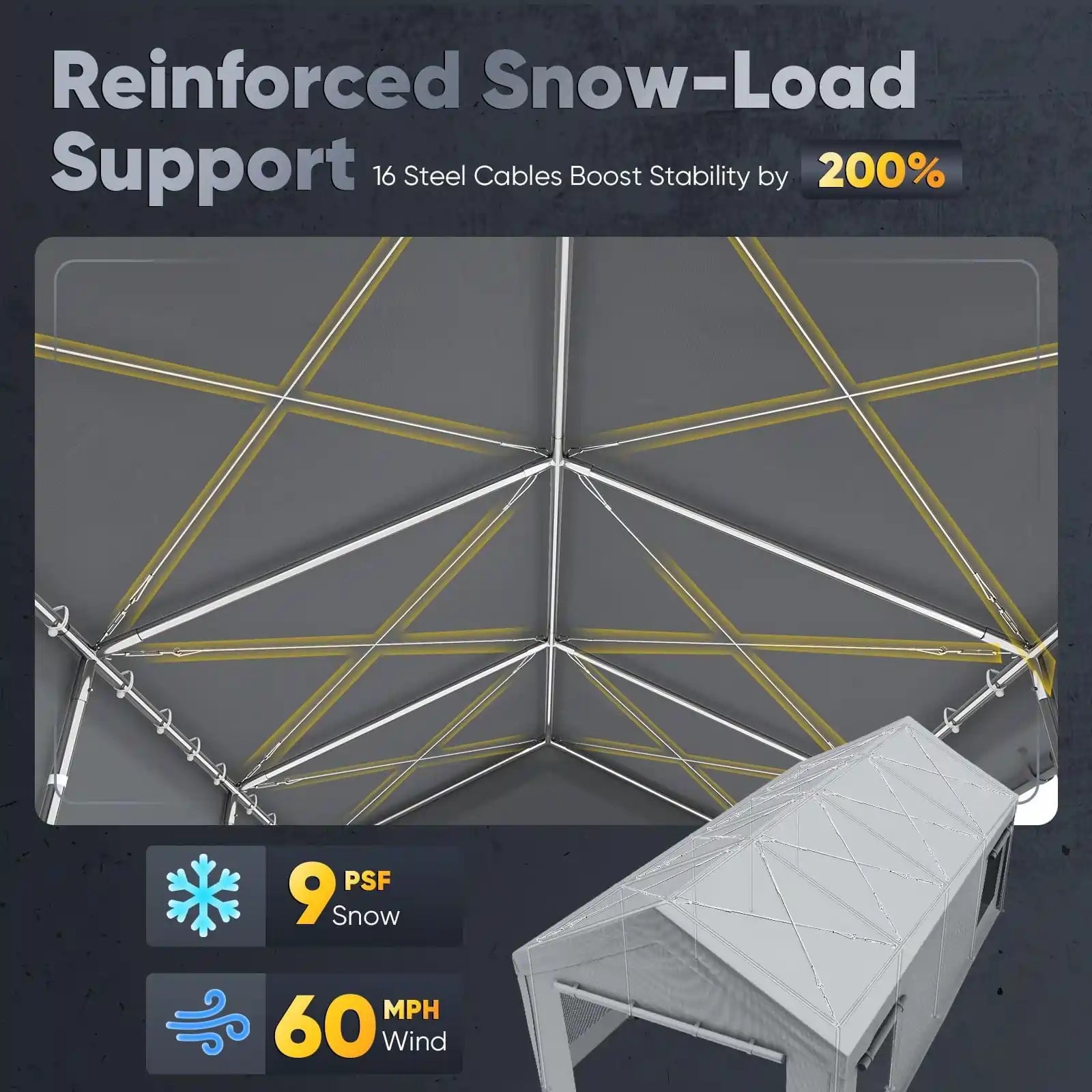 16 Steel Cables#color_13'x25'-Gray