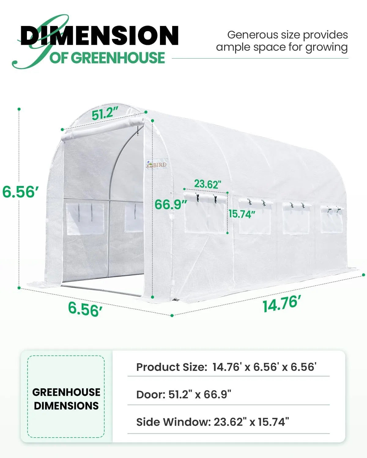 Generous size provides ample space for growing#color_White with Watering