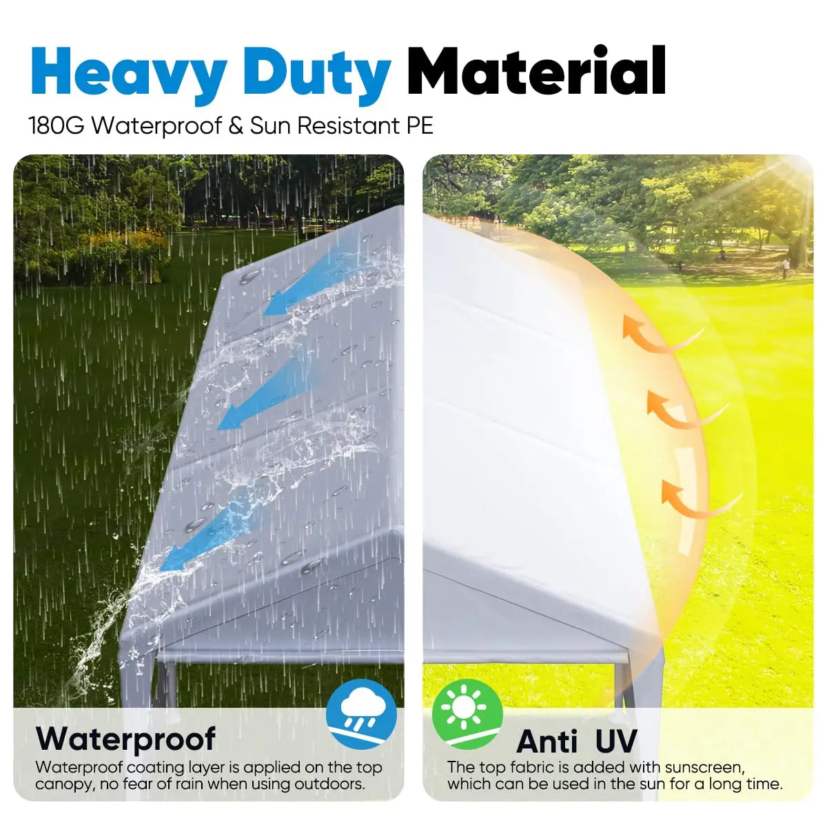 Prevent Water Accumulation Car Shelters#color_white