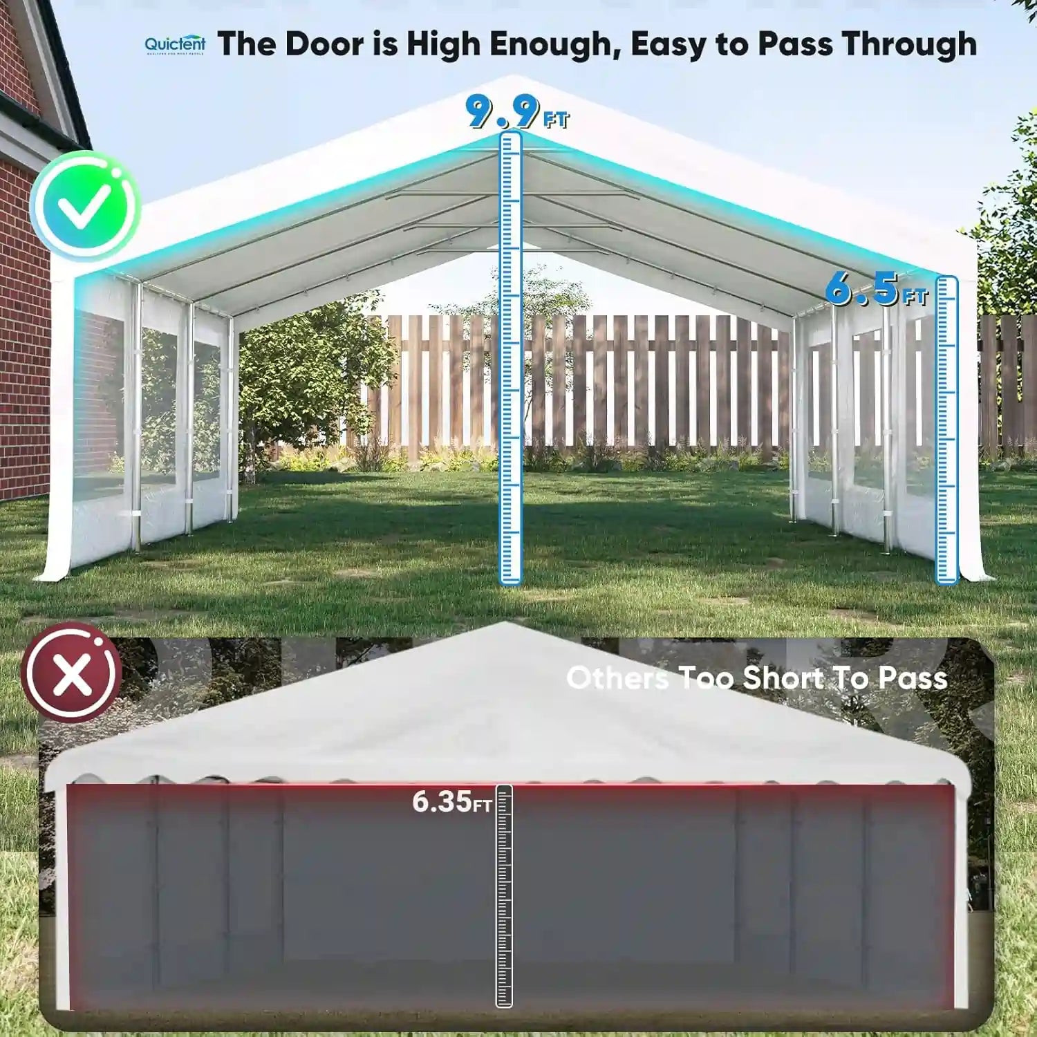 9.9ft peak door height#size_20' x 20'