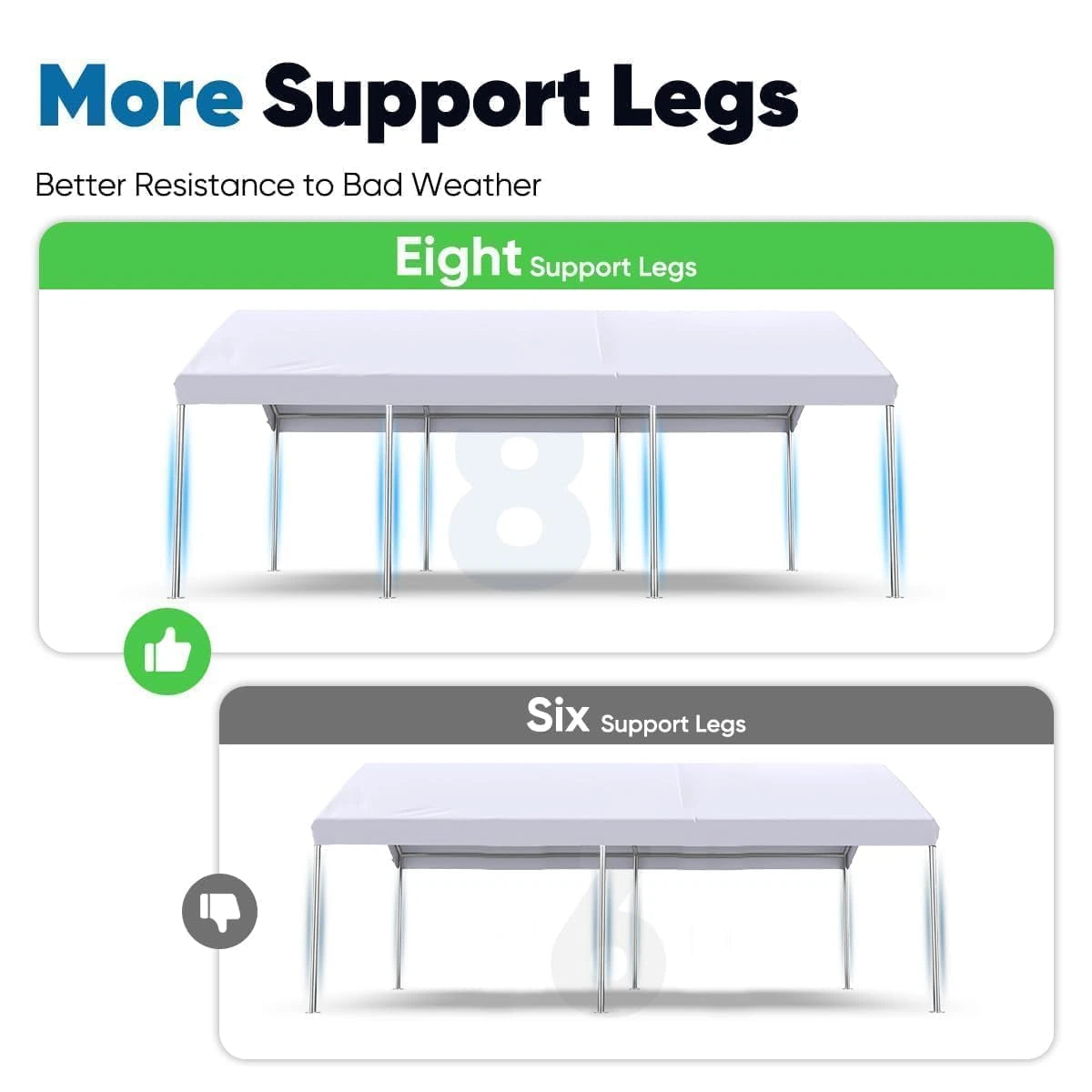 More support legs#color_white-10'x20'