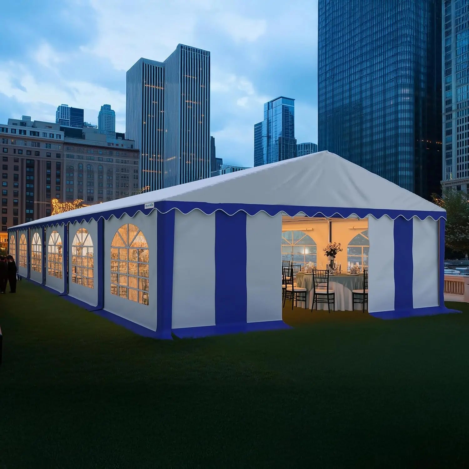 20x40FT Stripe Blue&White Heavy Duty PVC Party Tent