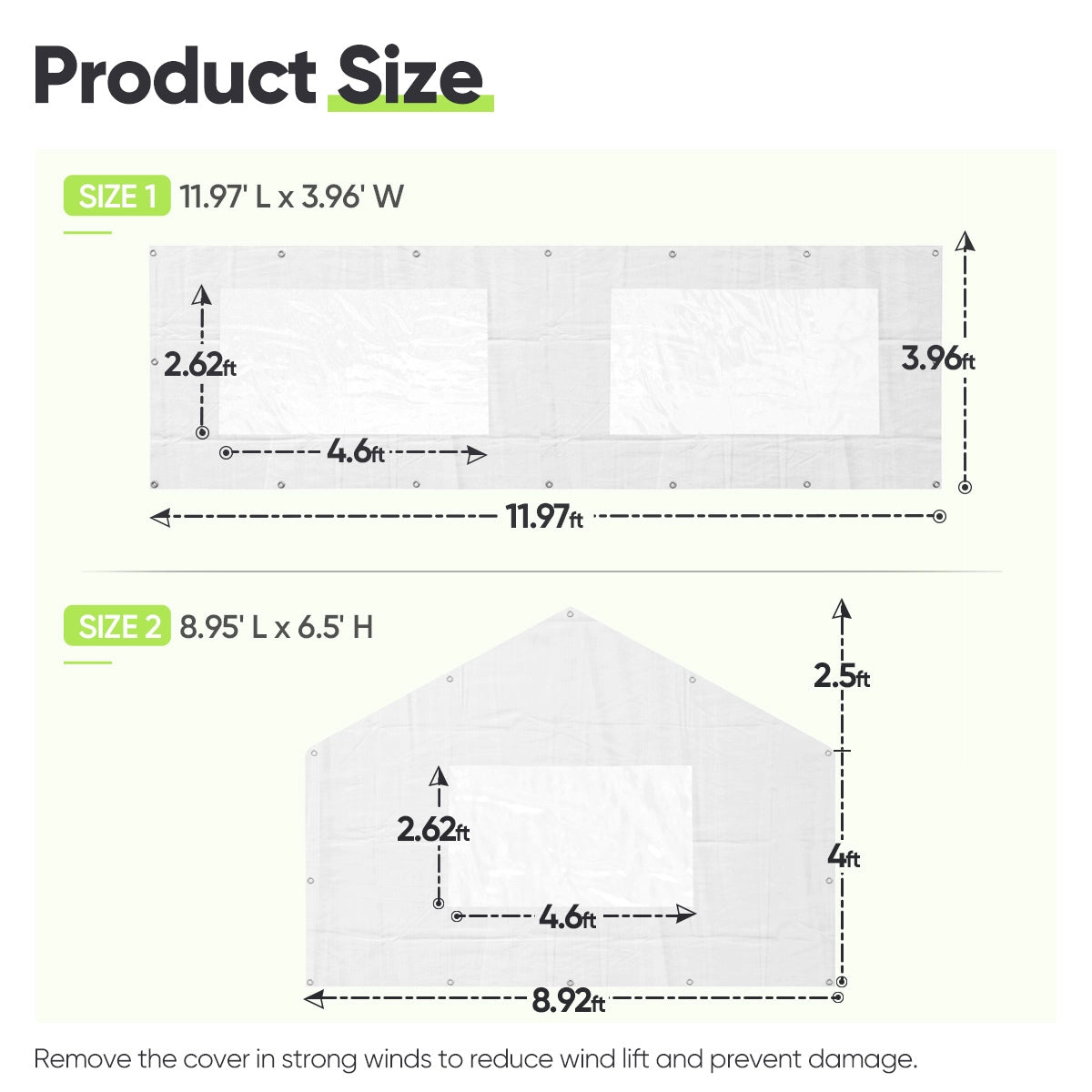 2 Sidewalls+1 Rear Wall for 12X9FT Metal Chicken Coop Run
