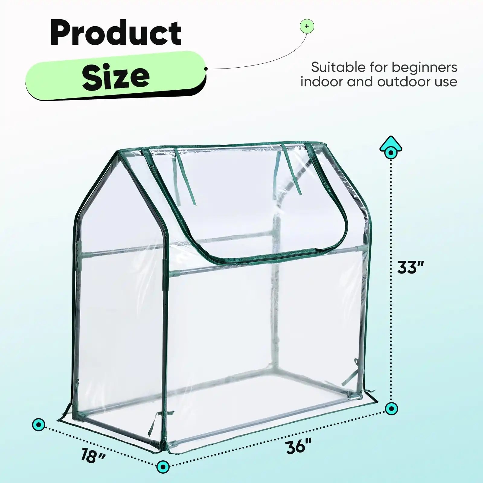 36" x 18" x 33" Mini Greenhouse Clear