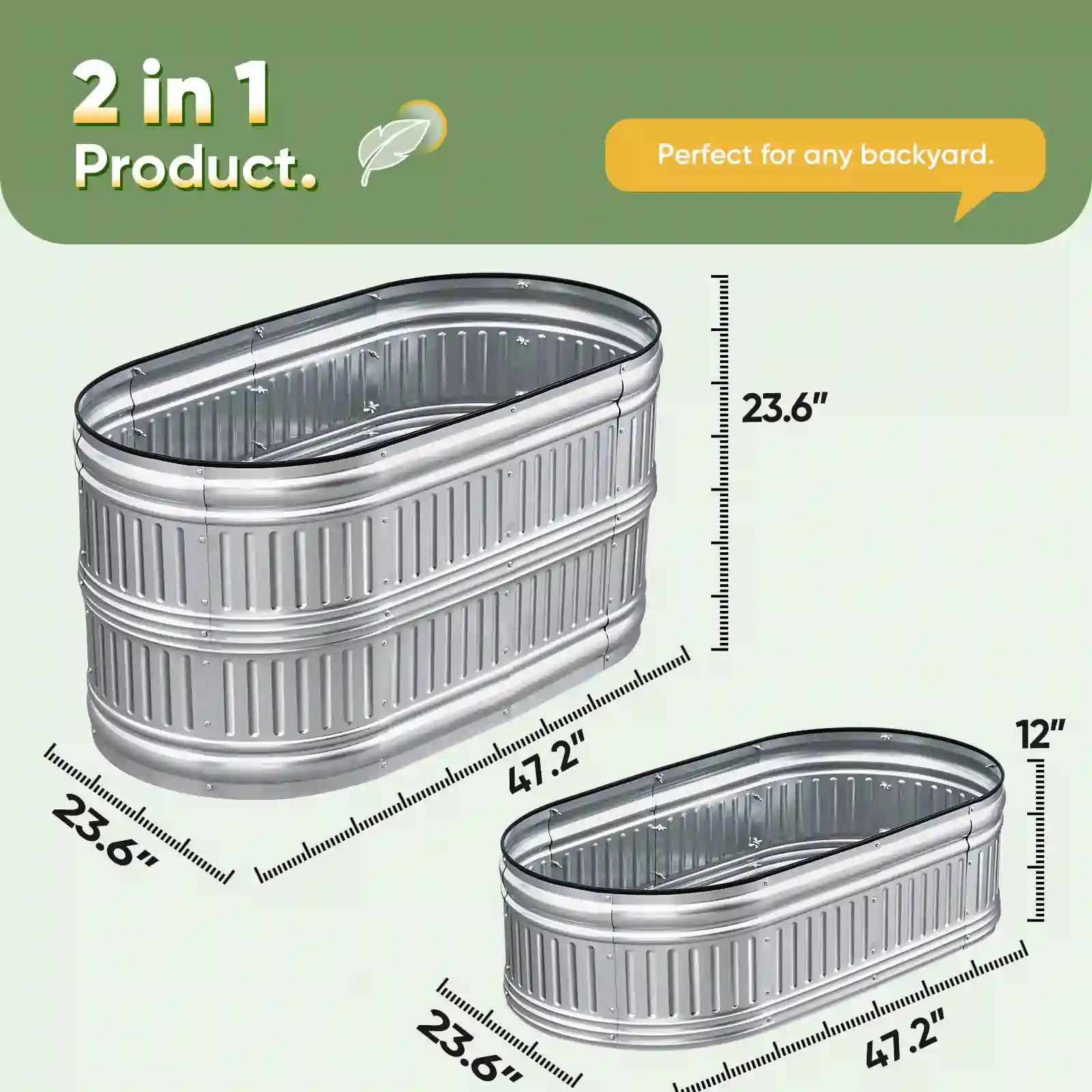 47x24x24 inches garden bed#color_silver