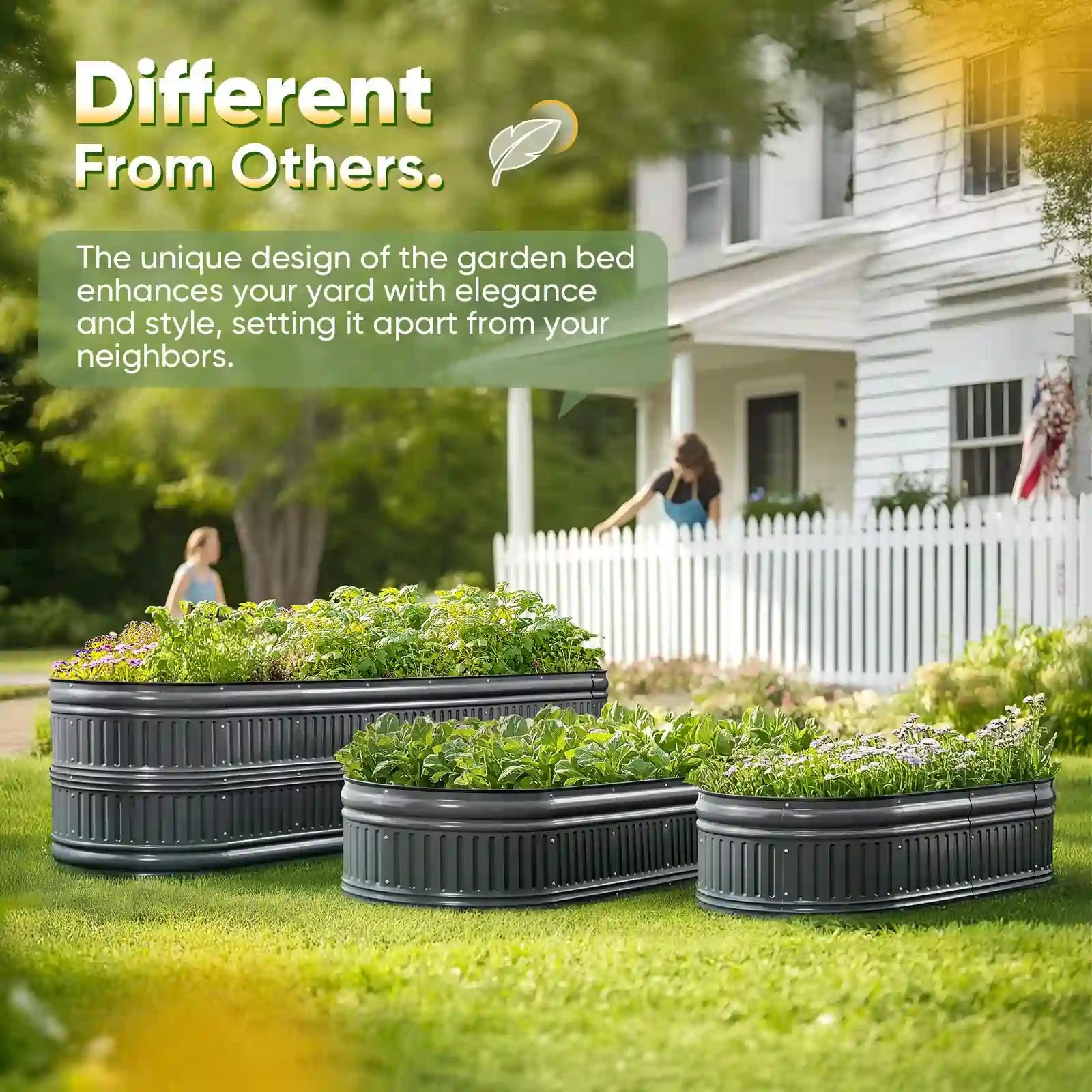 Upgraded Modular DIY Galvanized Planter#color_dark gray