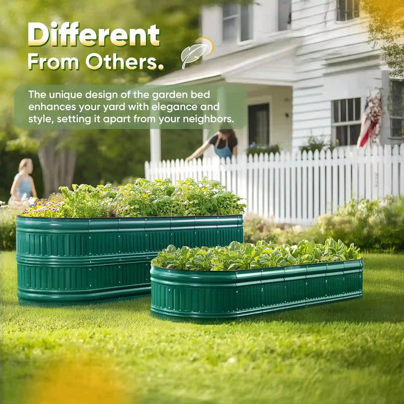 Garden Bed for Gardening, Vegetables, Flowers#color_dark green