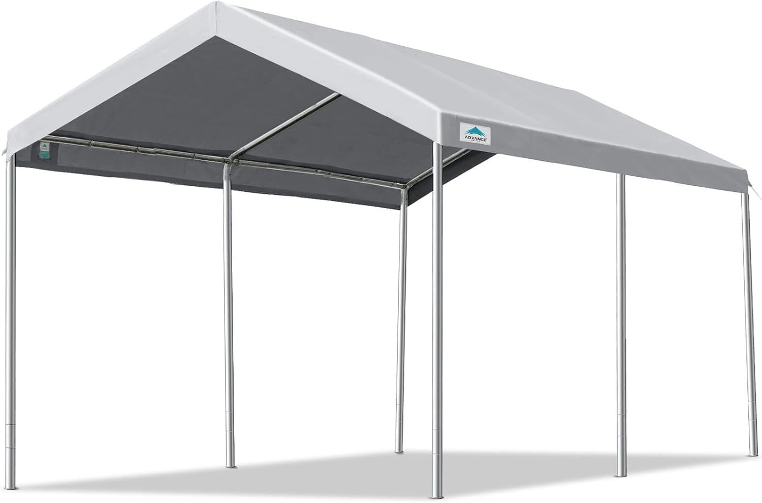 ADVANCE OUTDOOR Adjustable 10x15ft Carport Gray#color_gray-10'x15'