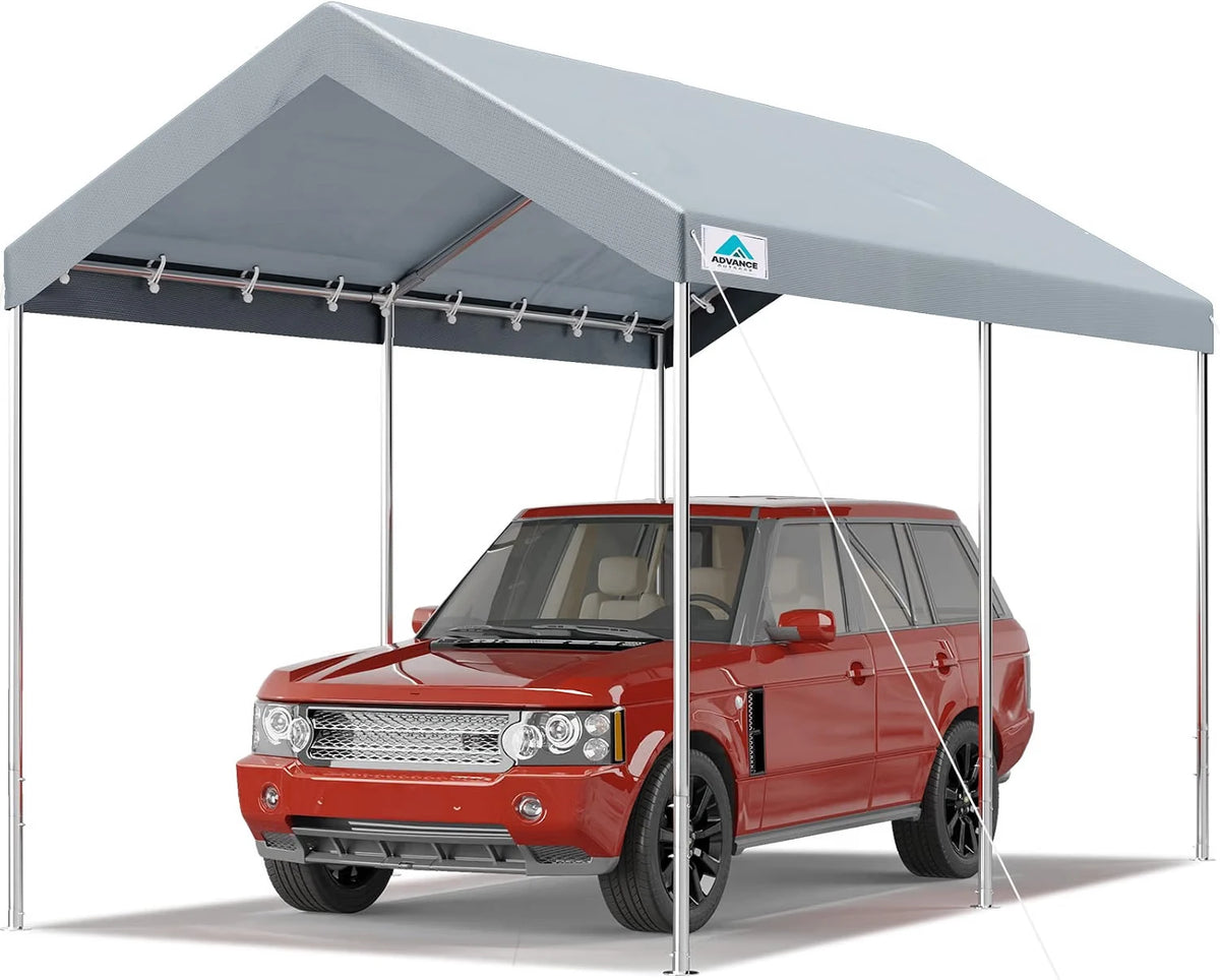 ADVANCE OUTDOOR Adjustable 10x15ft Carport Gray#style_gray-10'x15'