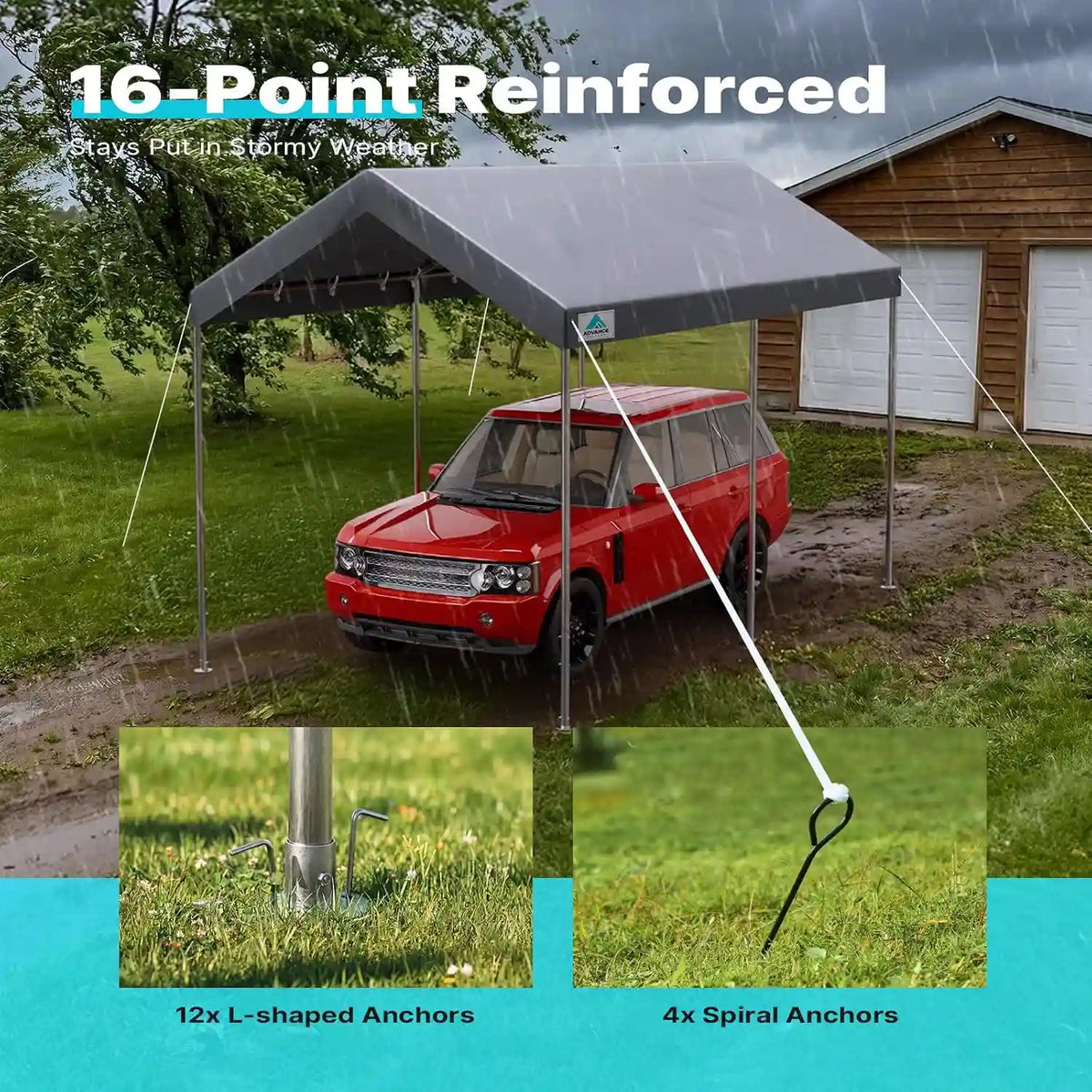 steel carport#style_gray-10'x15'