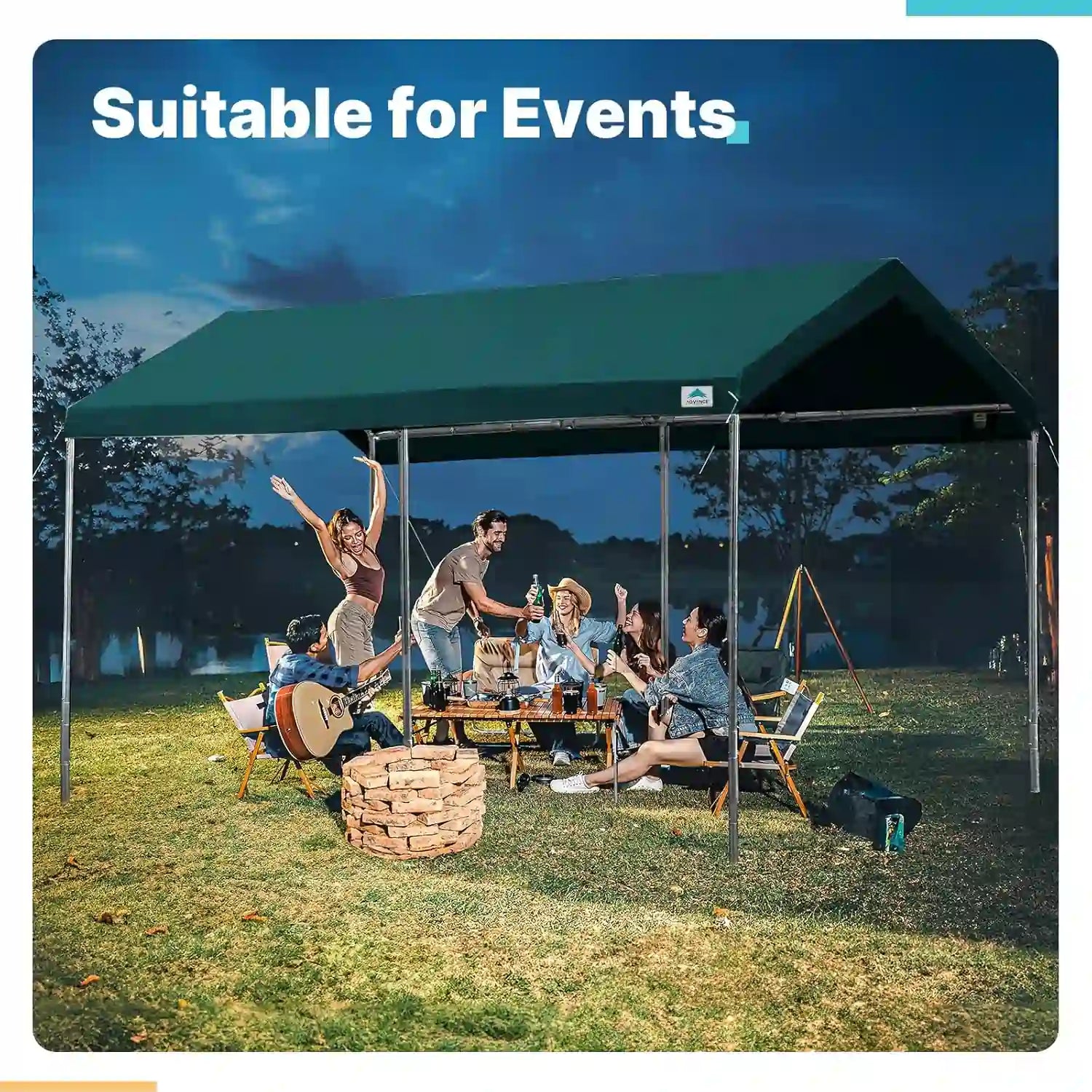 Car Canopy#color_green-10'x15'