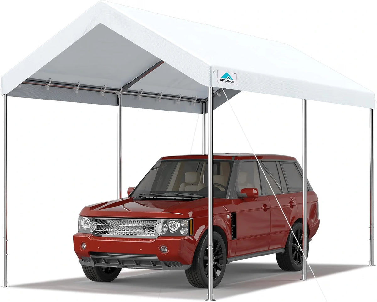 ADVANCE OUTDOOR Adjustable 10x15 ft Heavy Duty Carport white#style_white-10'x15'