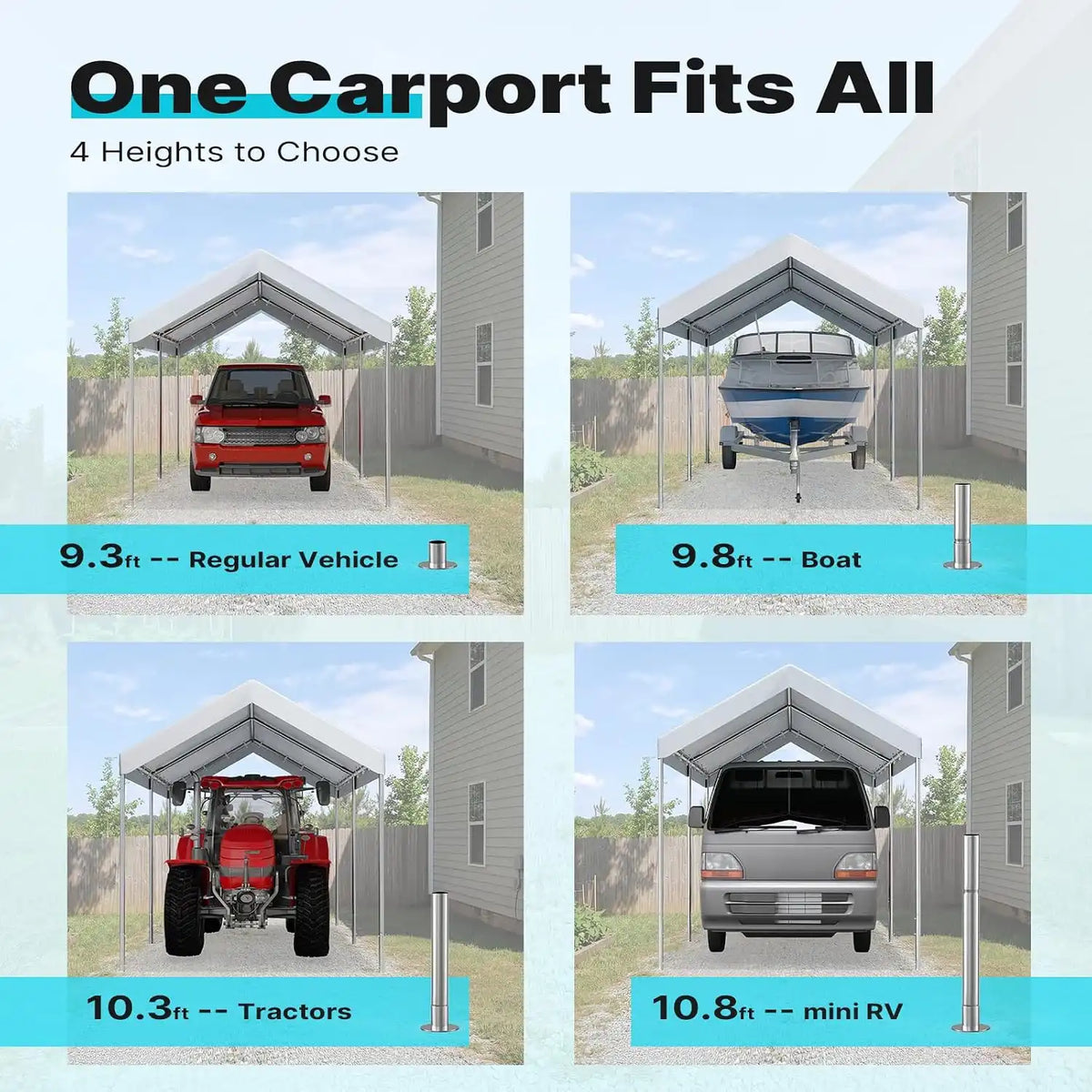 adjustable height carport#style_white-10'x15'