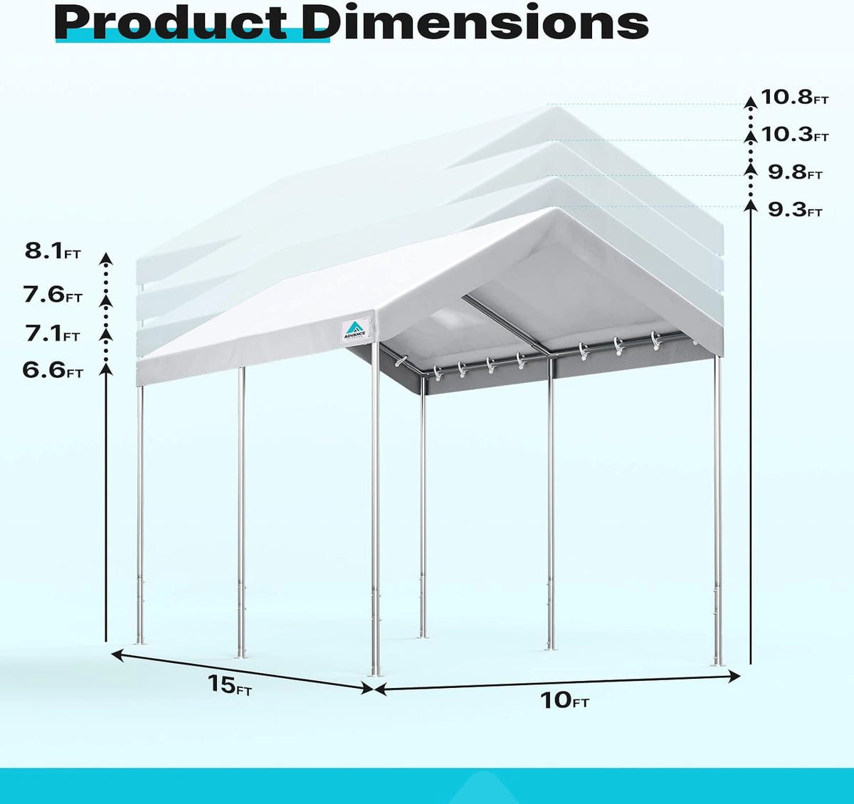 canopy tent dimensions#style_white-10'x15'