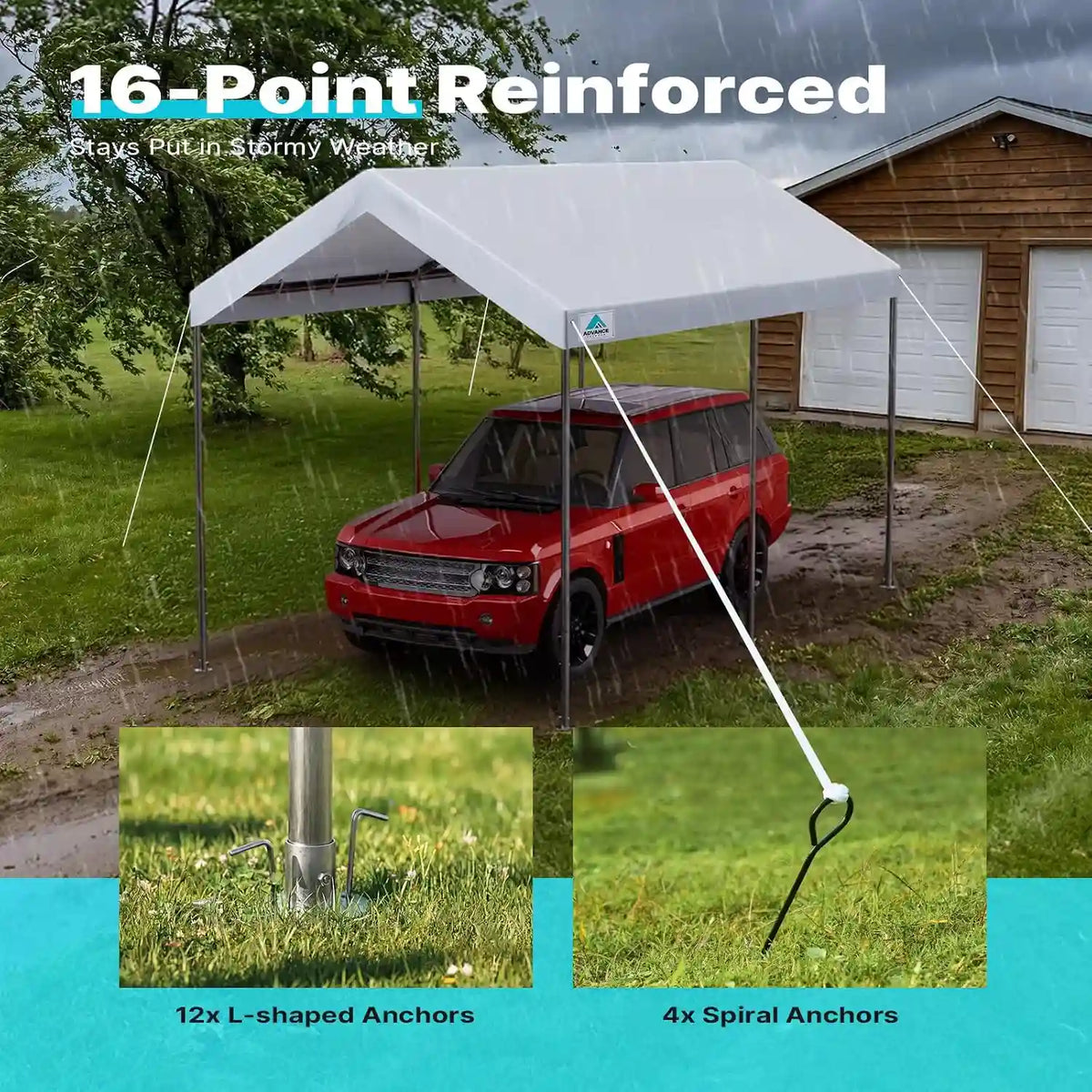 Car Canopy Garage#style_white-10'x15'
