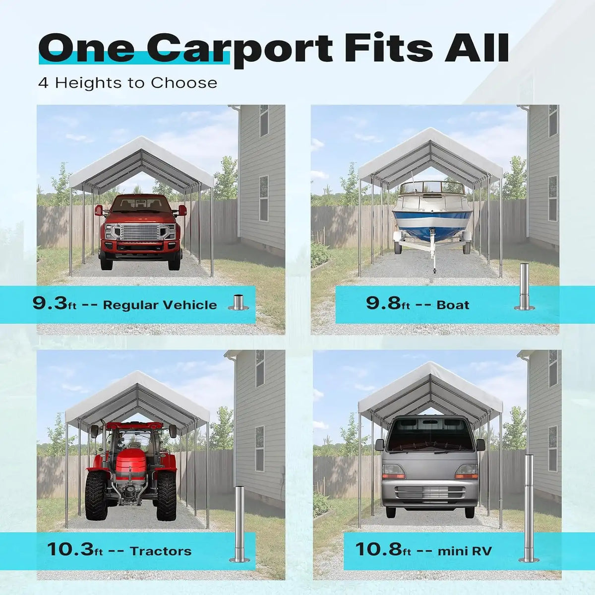 adjustable height carport#style_white-10'x20'