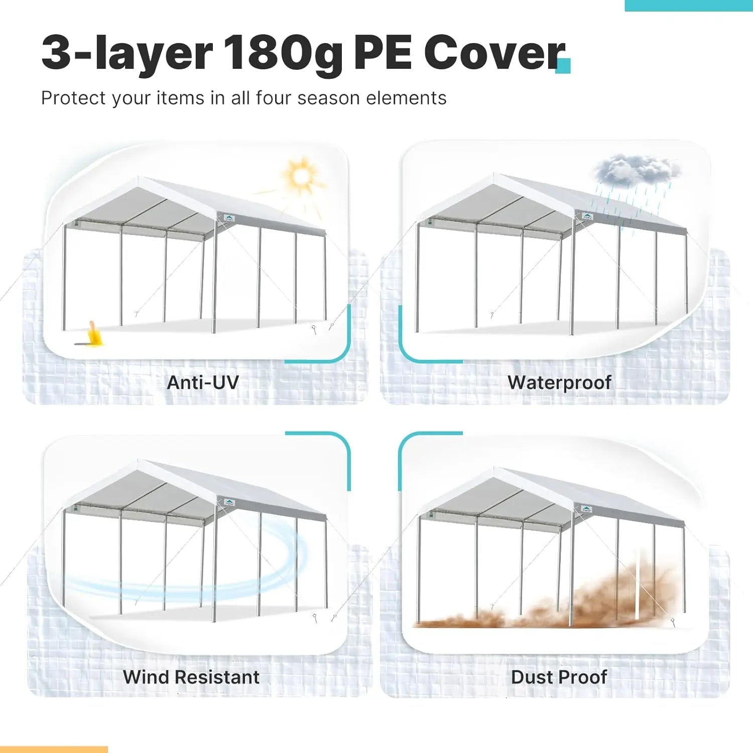 3-layer 180g PE Cover#color_white-10'x20'