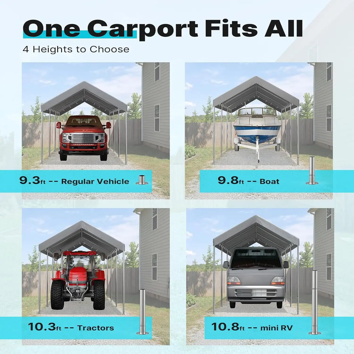 4 options for the side height#style_gray-10'x20'