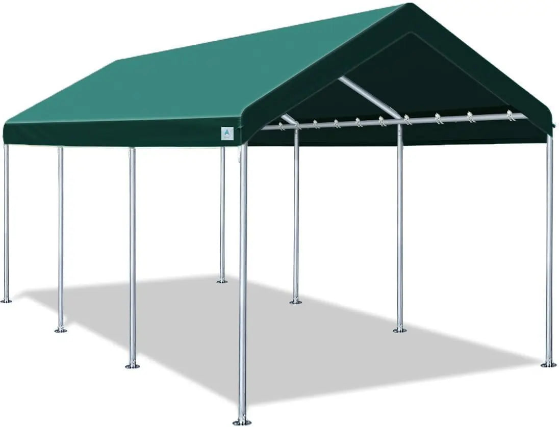 Green ADVANCE OUTDOOR 10x20 ft Heavy Duty Carport#color_green-10'x20'
