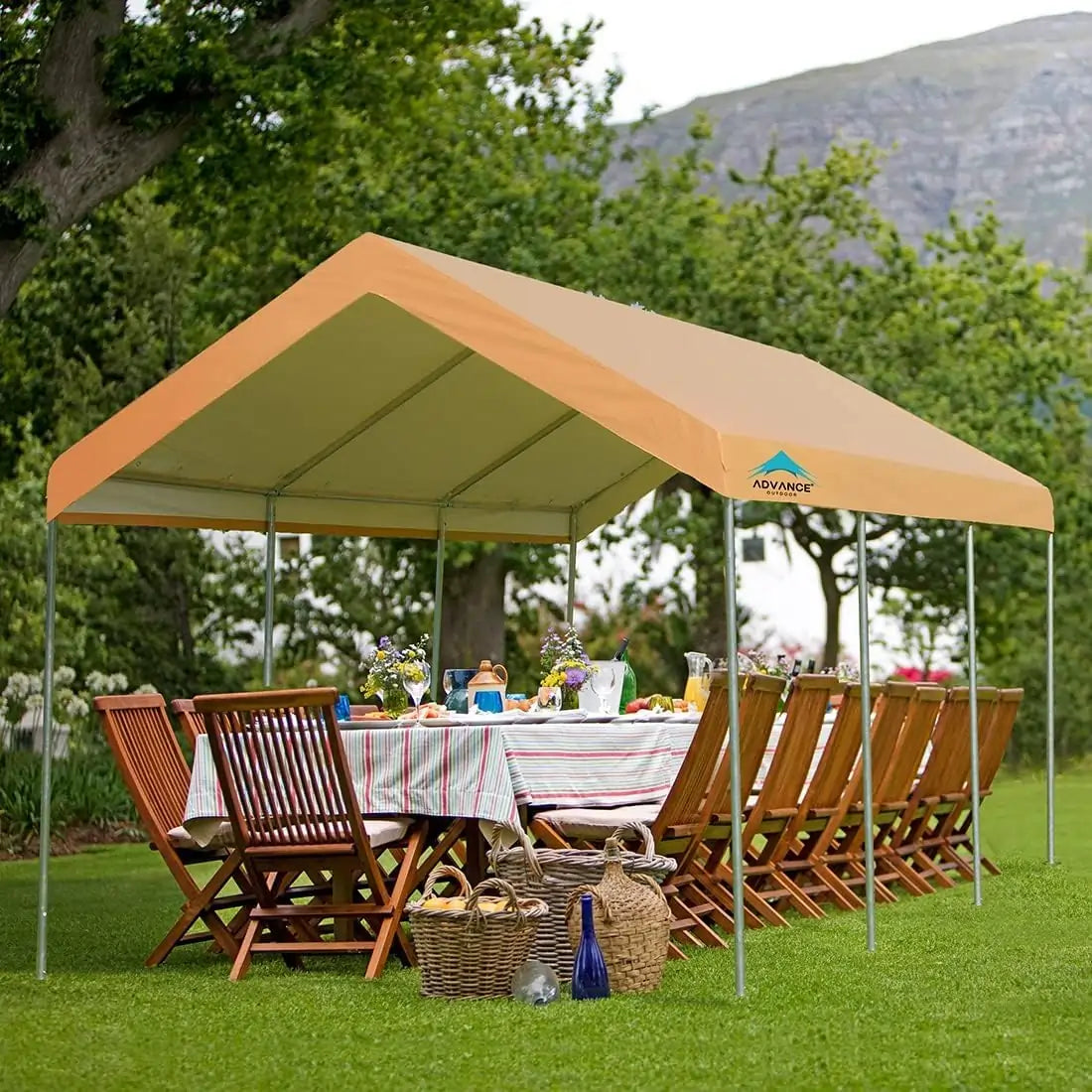 10x20 ft Heavy Duty Carport#color_beige-10'x20'