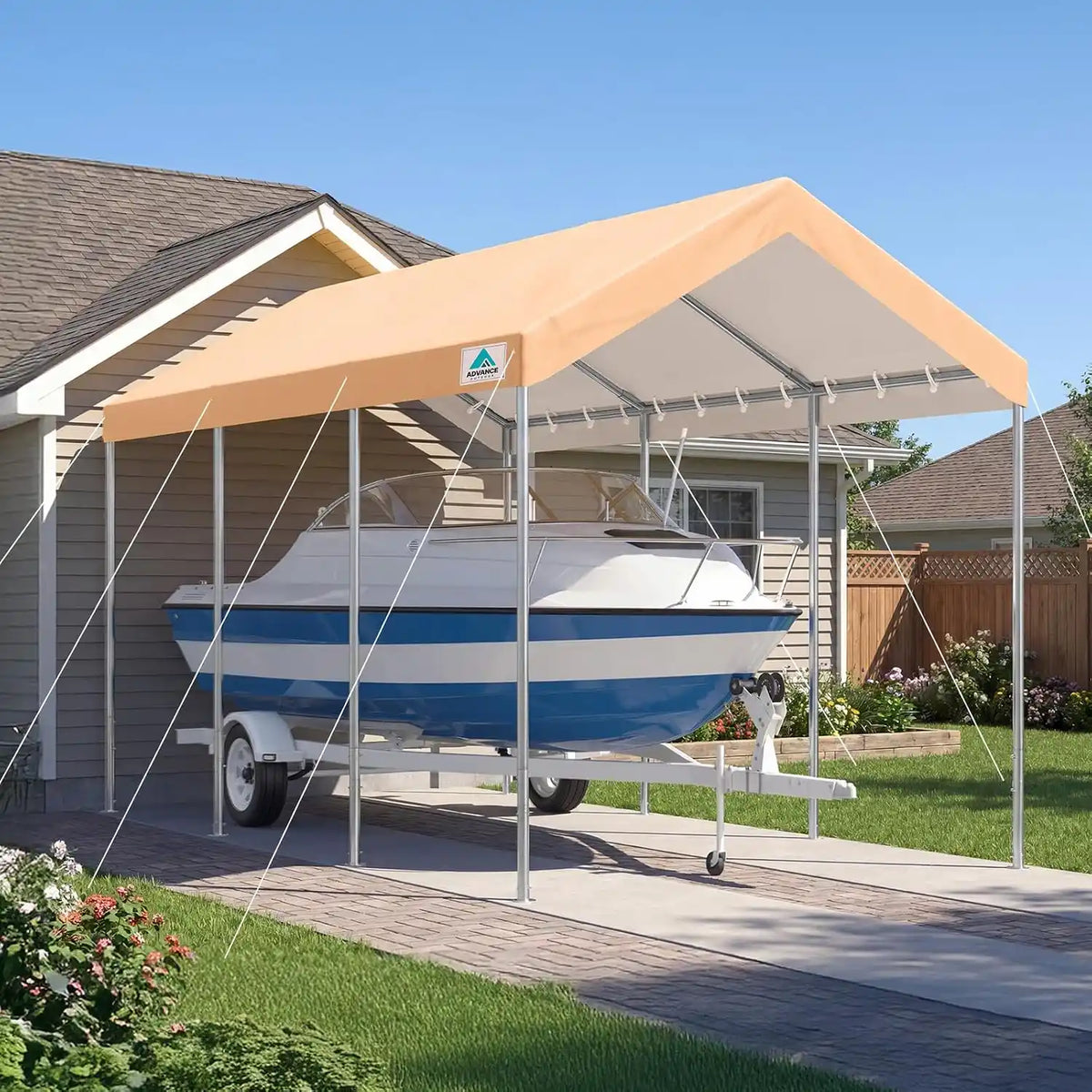 10x20 ft Heavy Duty Carport#style_beige-10'x20'