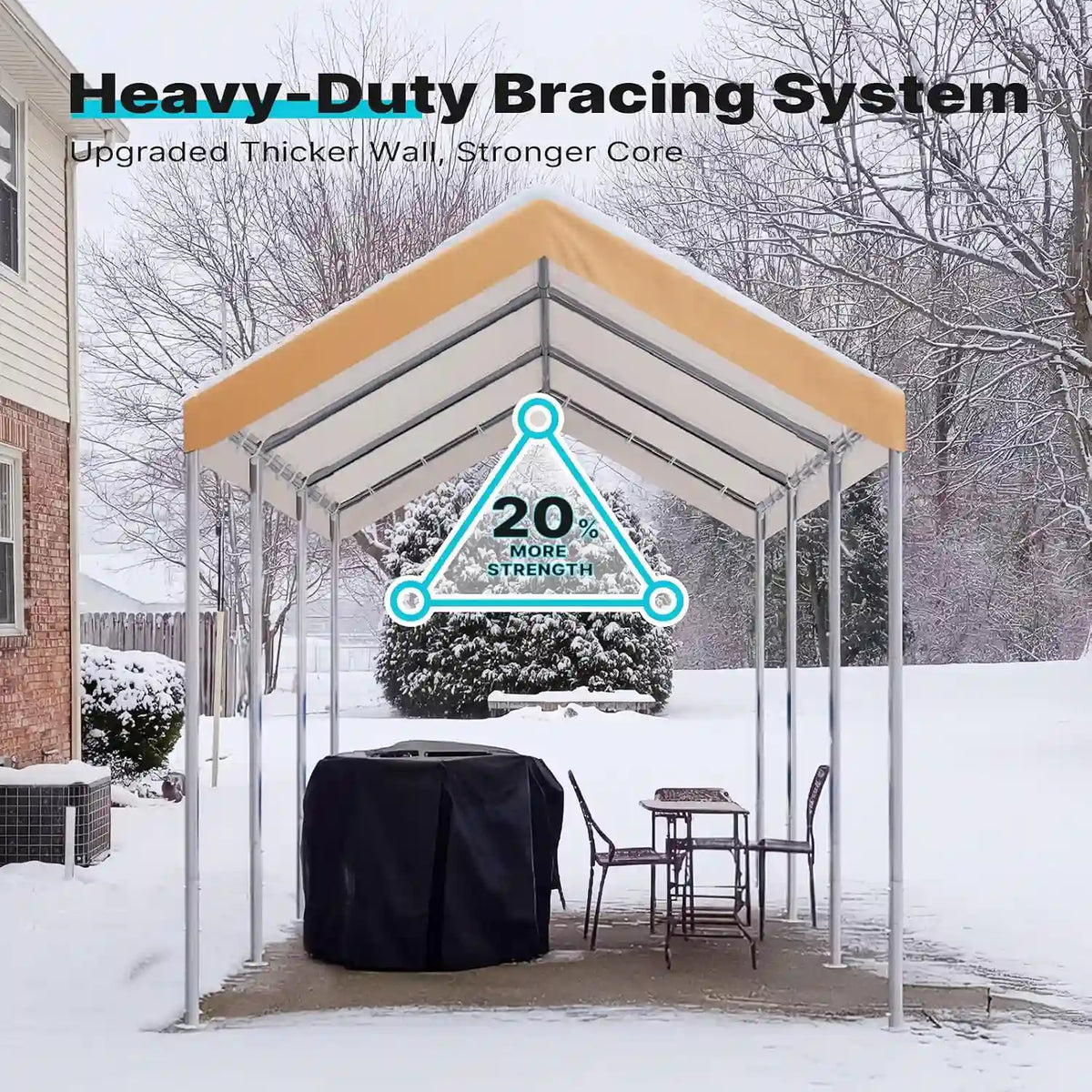 Potable Car Canopy#style_beige-10'x20'