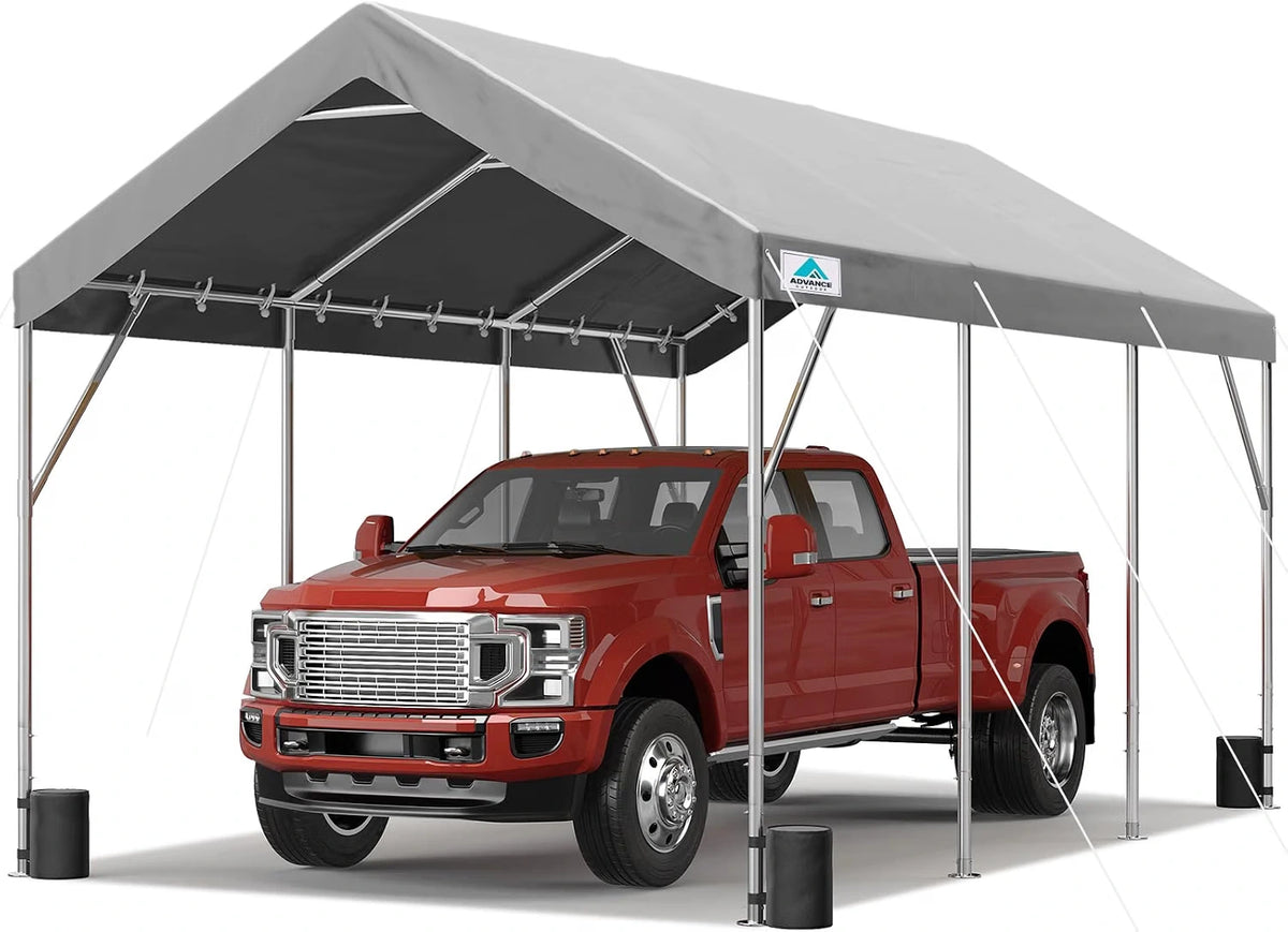 Gray 12x20 ft Heavy Duty Carport#style_gray-12'x20'