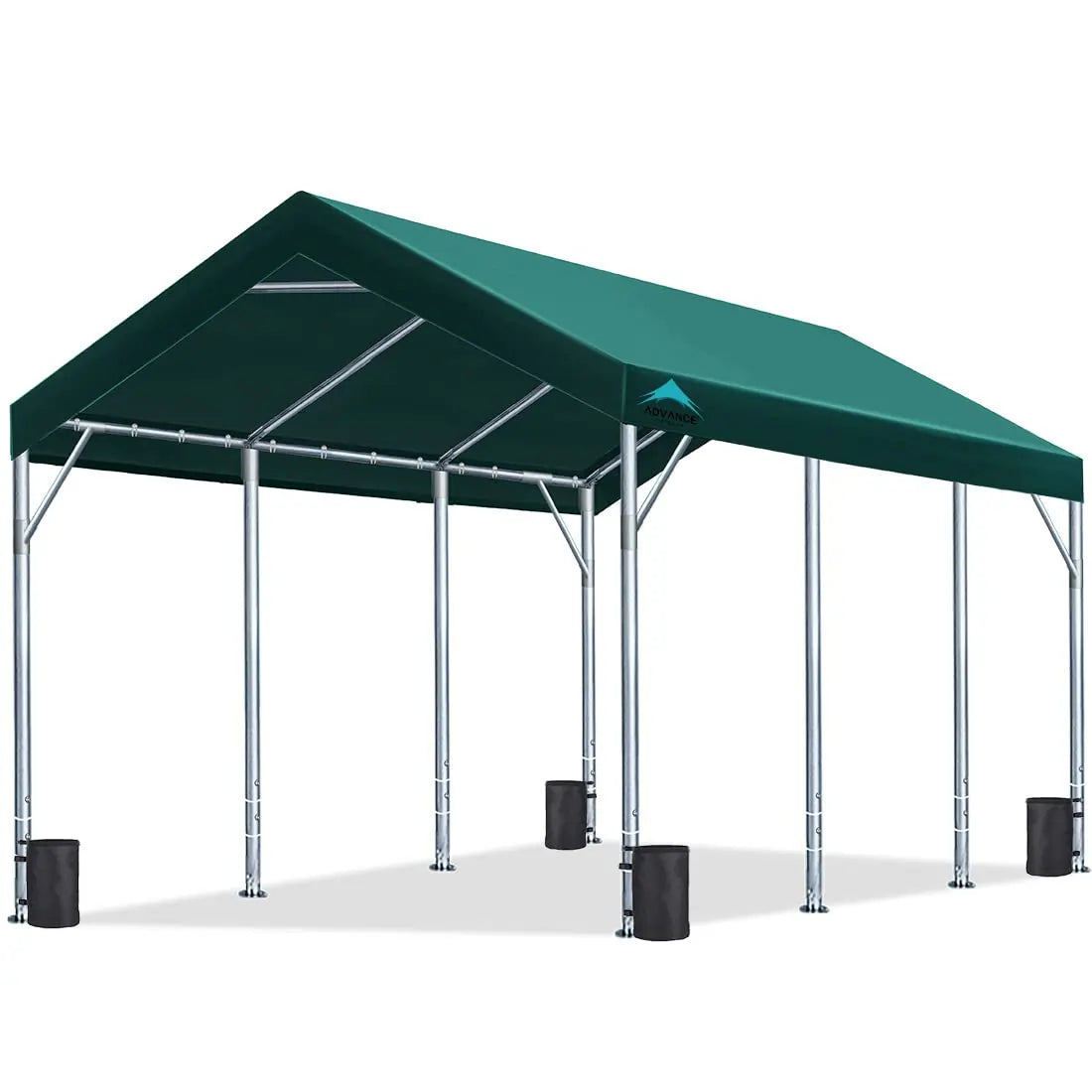 Adjustable 12x20ft Heavy Duty Carport Green#color_green-12'x20'