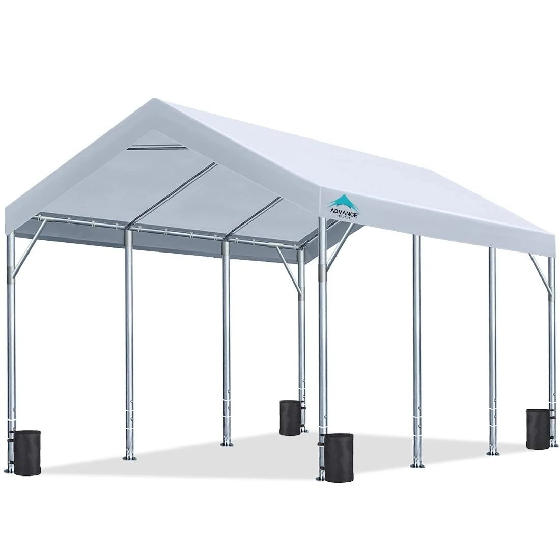12x20ft Adjustable Heavy Duty Carport White#color_white-12'x20'