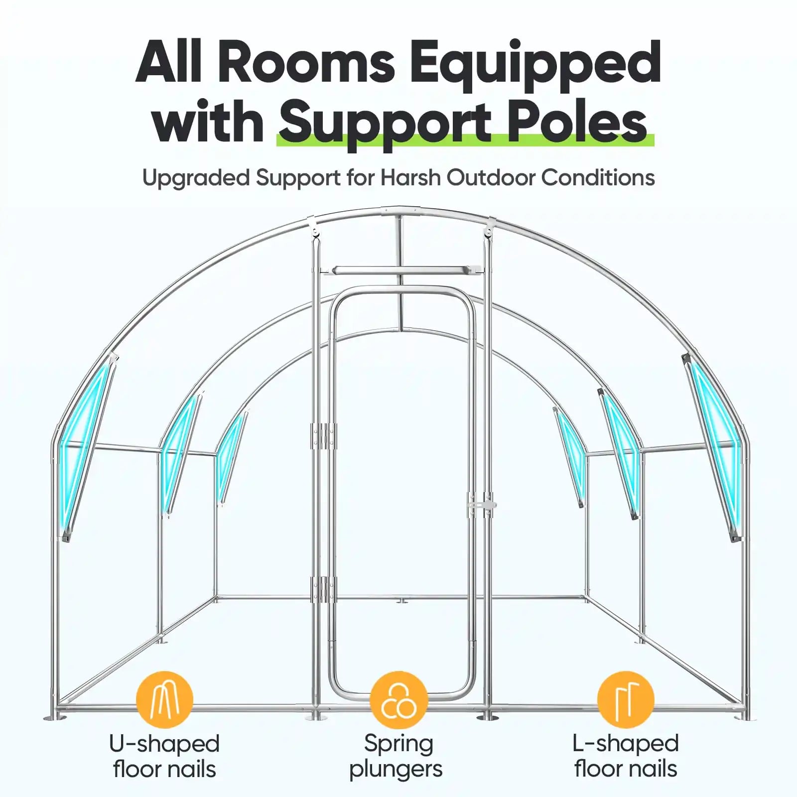 Stable Rust-Resistant Supporting Frame#size_13x10FT with Ladder+Swing