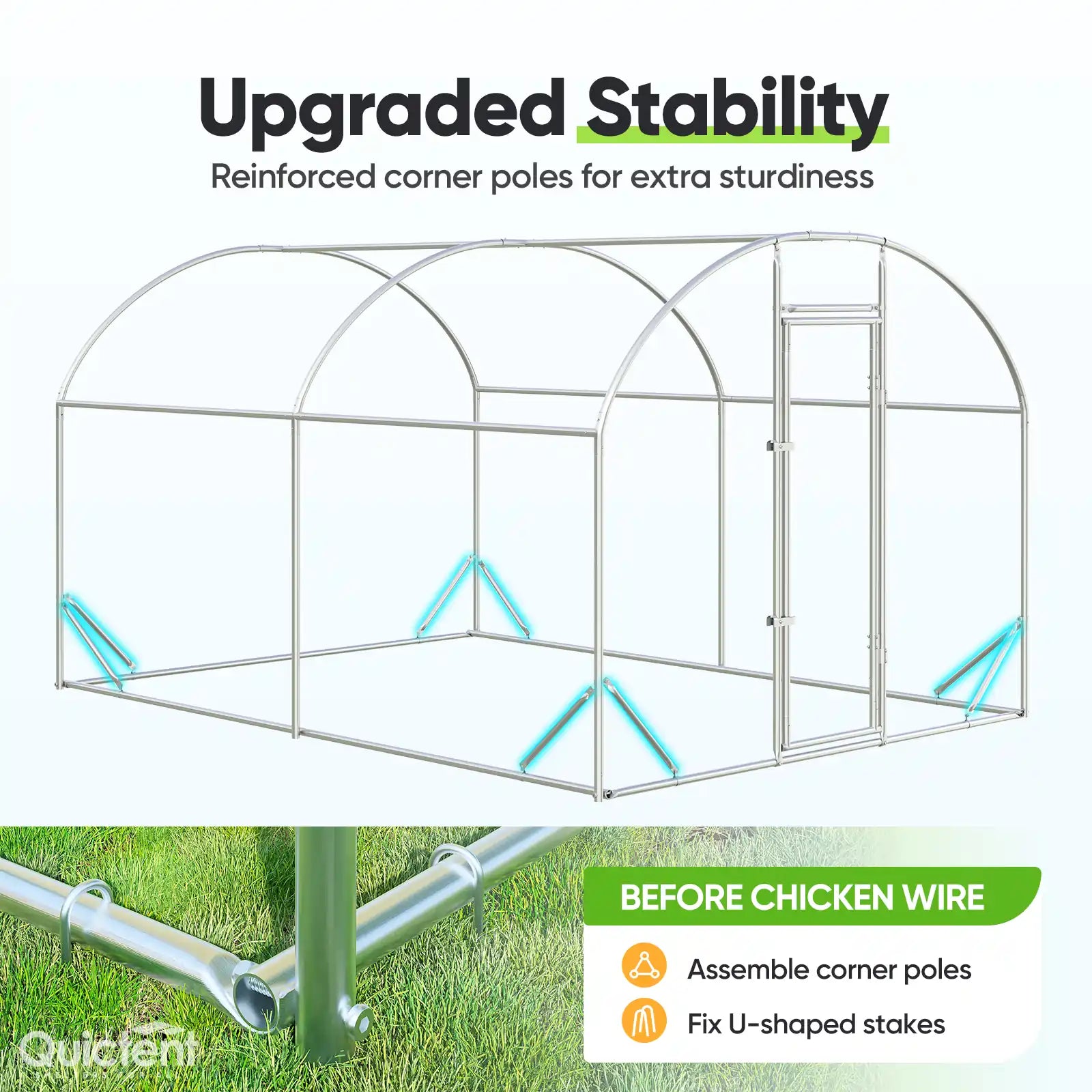 Stable Rust-Resistant Supporting Frame#size_12x9FT with Ladder+Swing