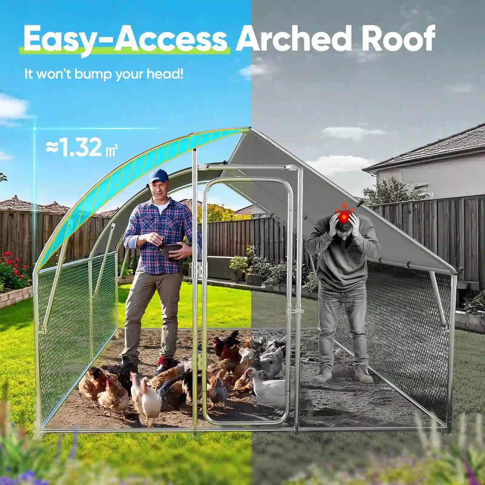 Easy-access arched roof#size_13x10FT with Ladder+Swing