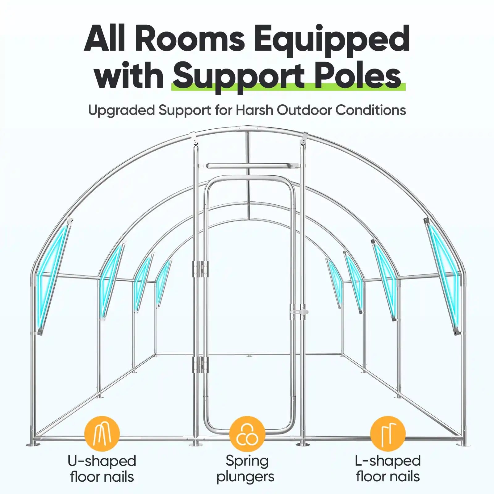 Built with 1" upgraded galvanized steel tubes#size_19x10FT with Ladder+Swing